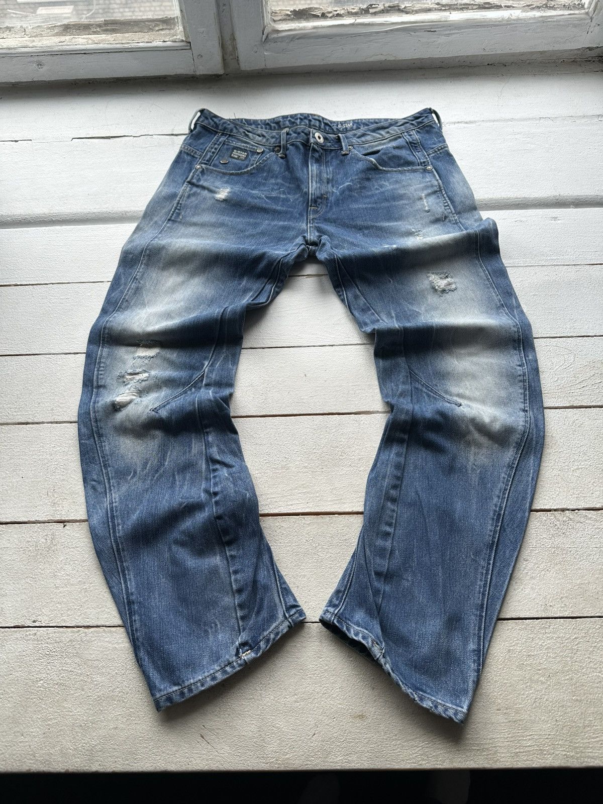 G-Star 🚨VNTG G STAR RAW BLUE FADED RARE AVANT GARDE JEANS Y2K Size 29" - 1 Thumbnail