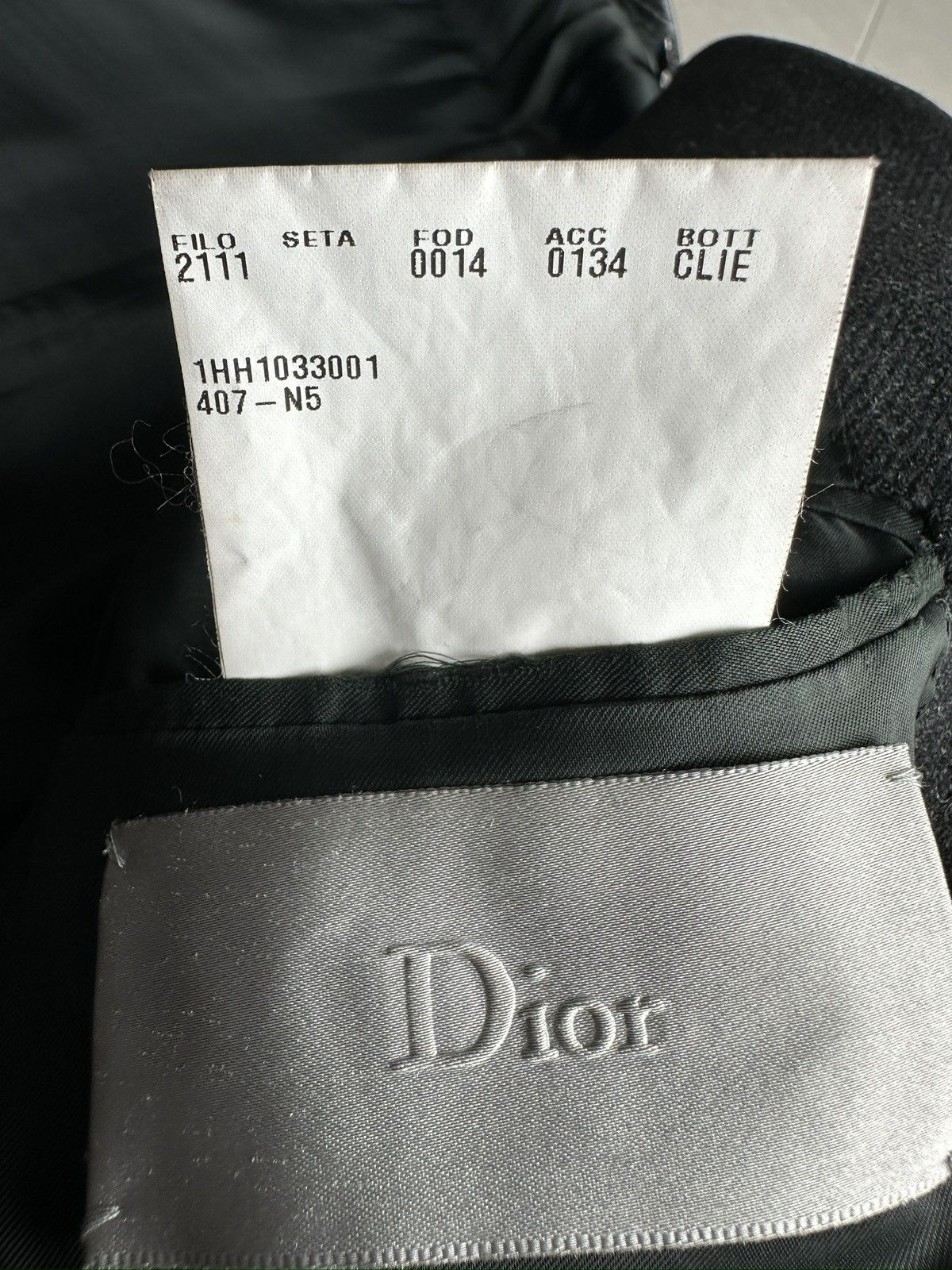 Dior × Hedi Slimane Dior Homme AW01 “Solitaire” lambskin collar wool long coat Size US M / EU 48-50 / 2 - 19 Thumbnail
