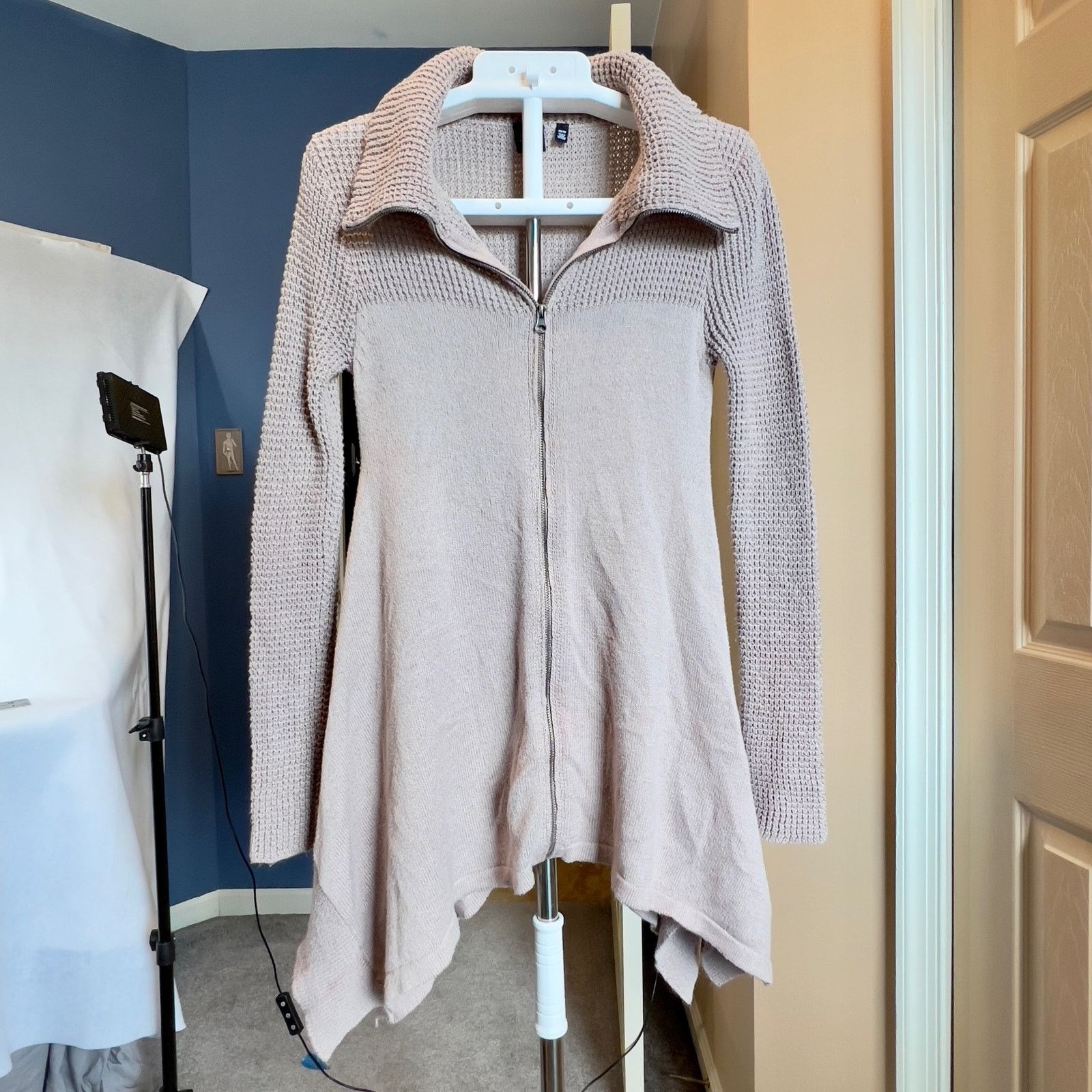 Other Blue Saks Fifth Ave Tunic Sweater Full Zip High Collar XS Size XS / US 0-2 / IT 36-38 - 1 Thumbnail