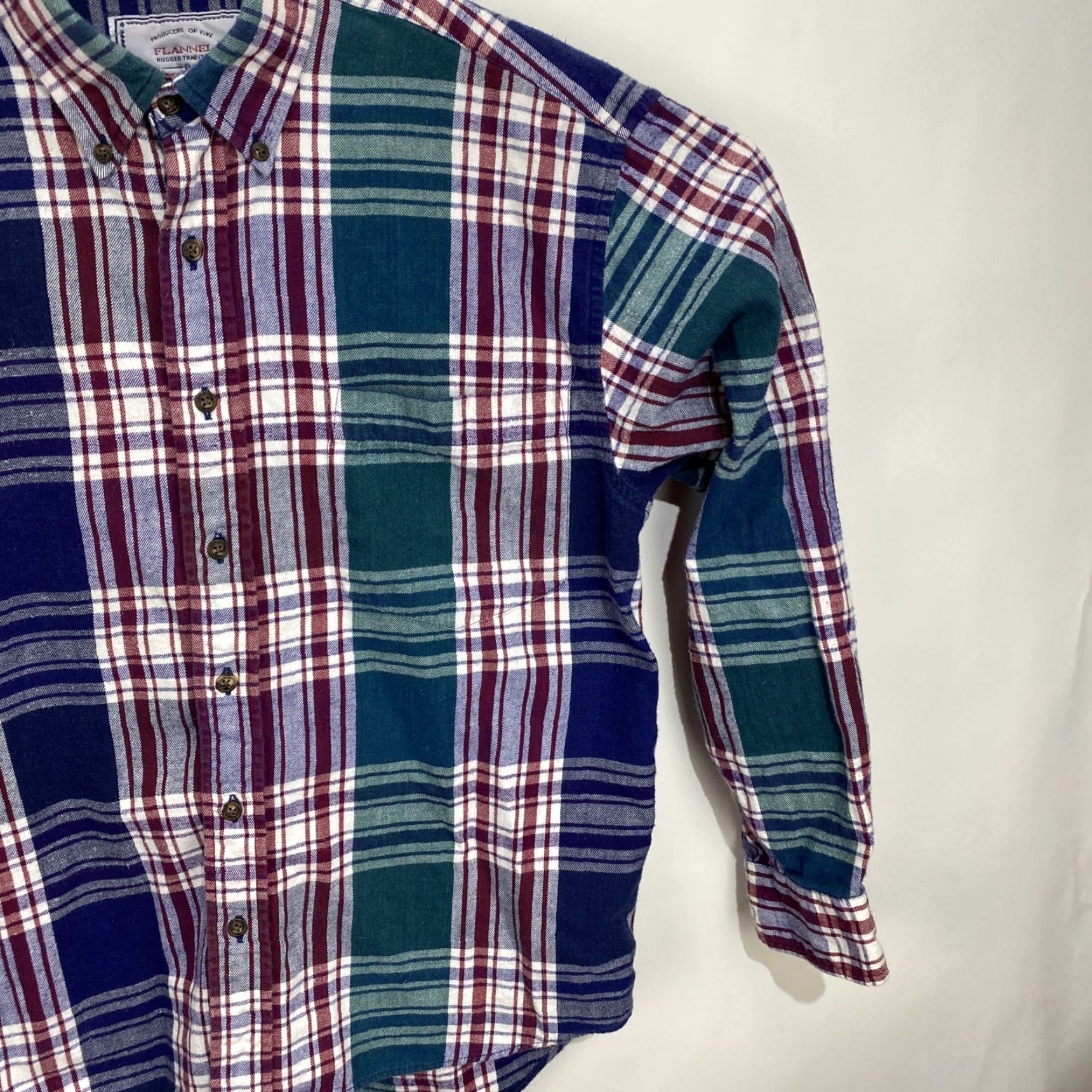 American Eagle Outfitters AMERICAN EAGLE Rugged Tradition Plaid Flannel Shirt M Button Long Sleeve Blue 100% Cotton Casual Outdoors Mens College Size US M / EU 48-50 / 2 - 4 Thumbnail