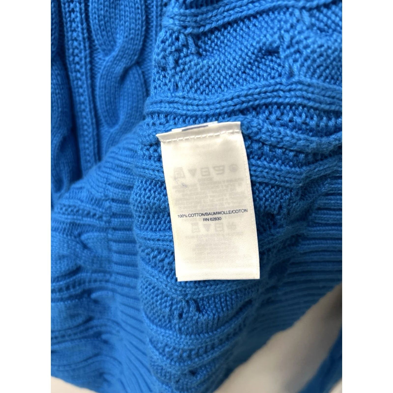 Lands' End Lands End Drifter Cable Knit Sweater Womens Small Blue Cotton Crew Neck Pullover Size S / US 4 / IT 40 - 6 Thumbnail