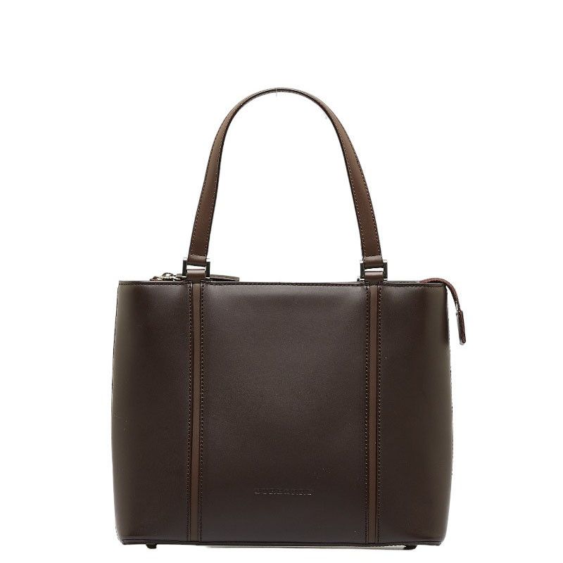 image of Burberry Leather Square Handbag in Brown, Women's