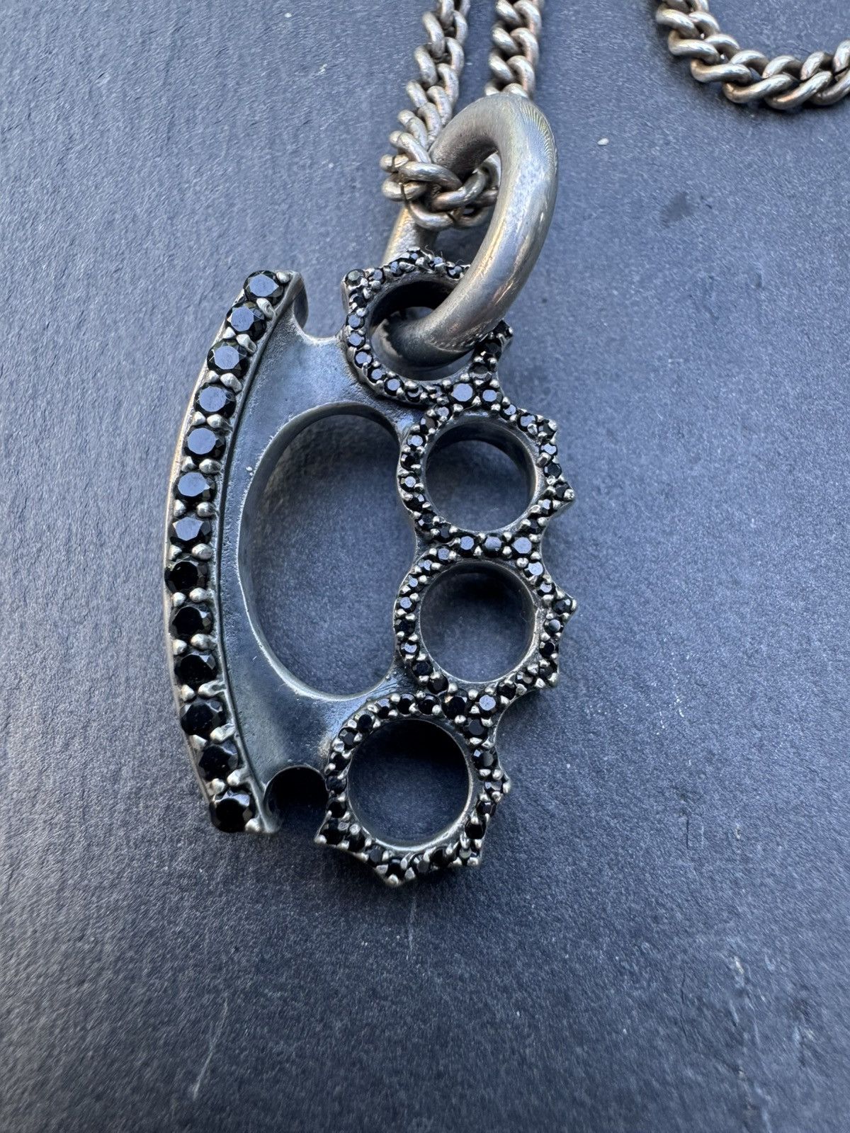 King Baby Studio ARCHIVE Queen Baby Black Pavé Knuckles & 20" MB57 Chain Size ONE SIZE - 1 Thumbnail