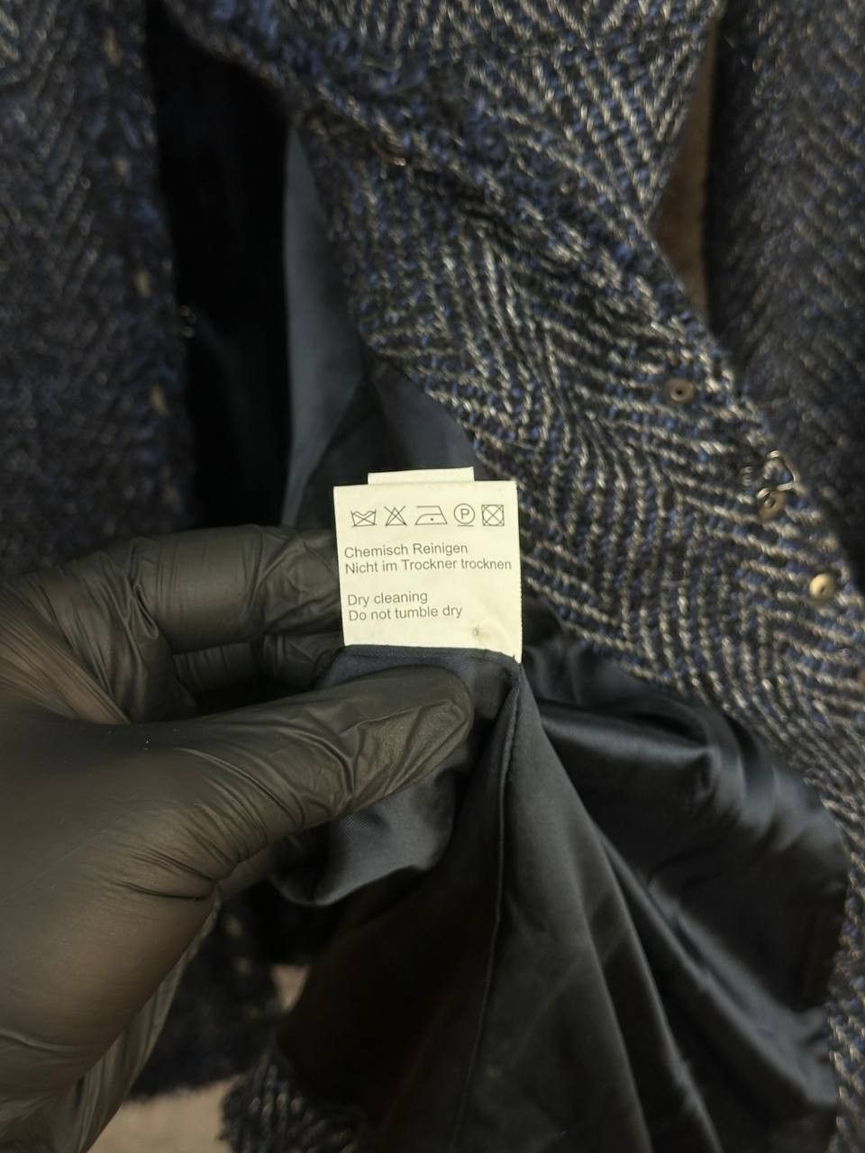 Other IQ+ Berlin Herringbone Tweed Jacket Coat Wool Fringe Trim Size M / US 6-8 / IT 42-44 - 13 Thumbnail