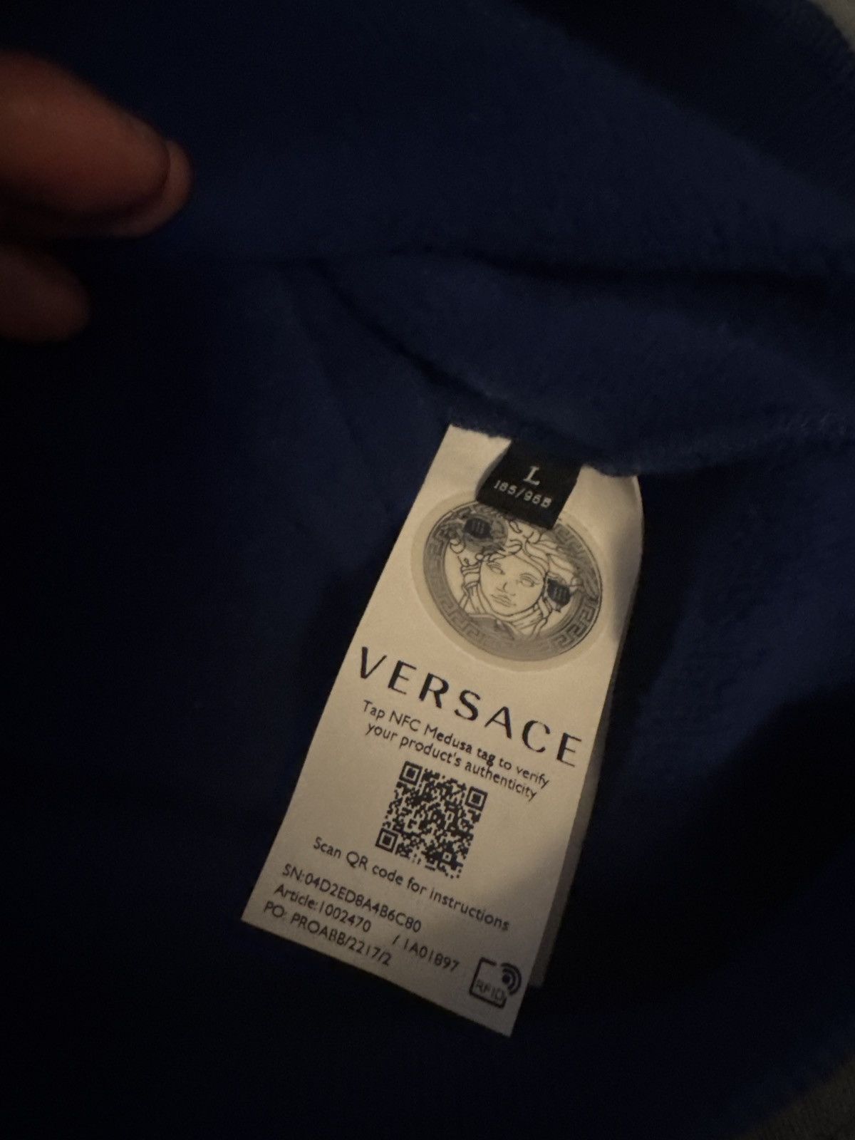Versace Versace Logo Print Sweatshirt ‘Lapis’ Size US L / EU 52-54 / 3 - 4 Thumbnail