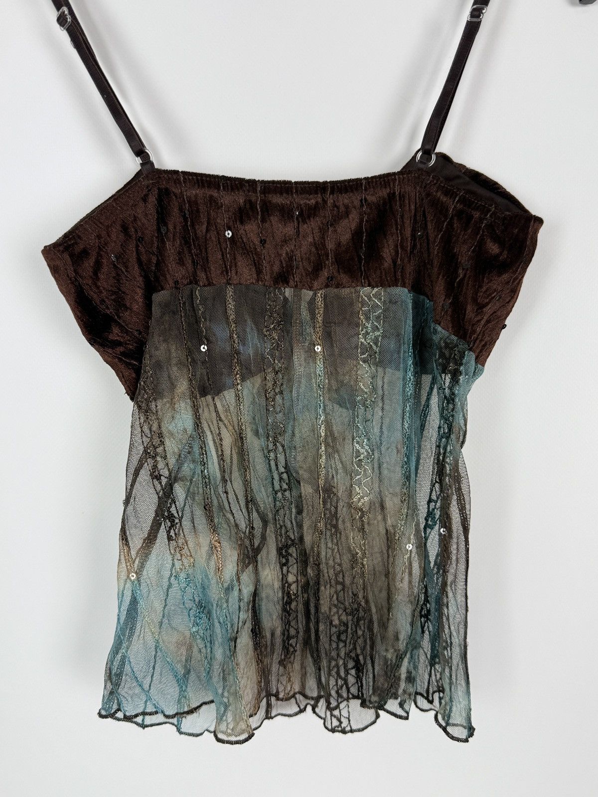 Vintage Y2K Vintage Kiah Tie Dye Sheer Mesh Camisole Top Fairycore Size M / US 6-8 / IT 42-44 - 4 Thumbnail