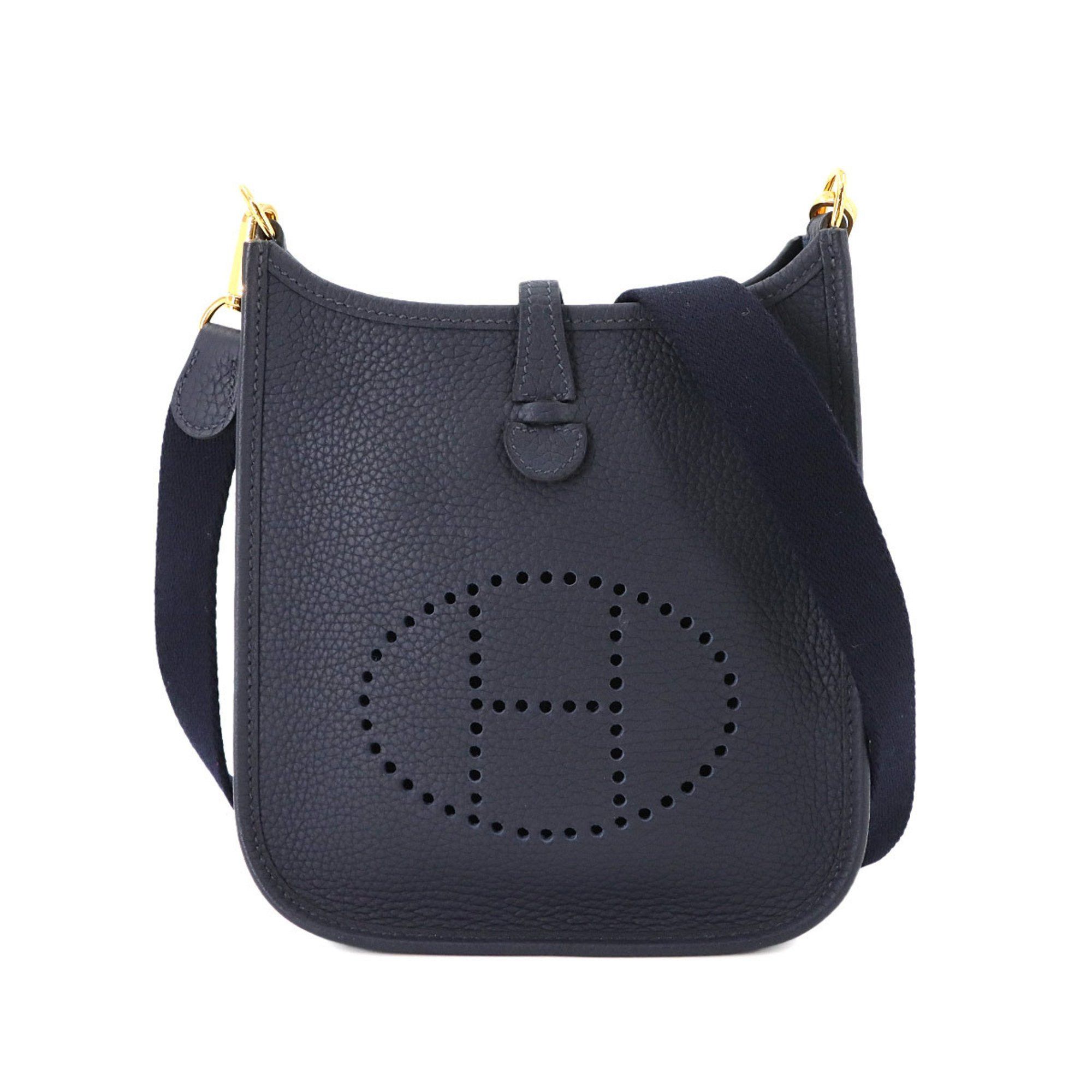 Hermes Evelyne Tpm Amazon Shoulder Bag Taurillon Clemence Blue Nuit Gold Hardware Z Stamp, Women's