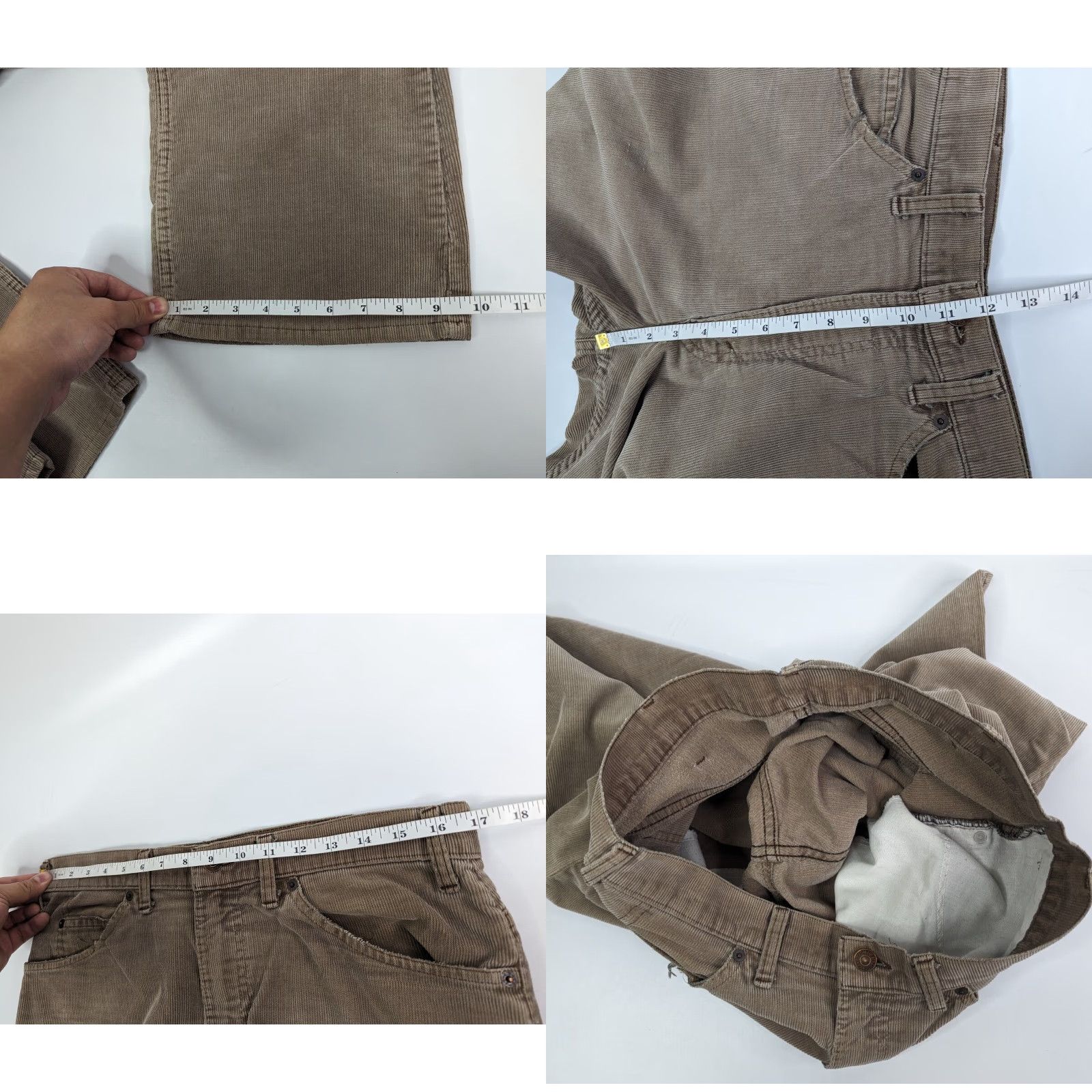 Levi's VINTAGE Levi's Corduroy Pants Straight Mens 34x30 Brown 70s 80s USA Standard Regular Chino Cotton Distressed Size US 34 / EU 50 - 9 Thumbnail
