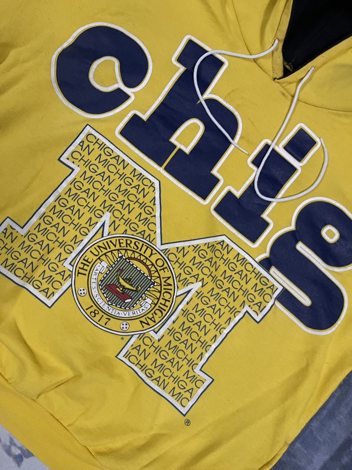 Vintage 90s THE UNIVERSITY OF MICHIGAN PULLOVER SPELLOYT DESIGN Size US L / EU 52-54 / 3 - 7 Thumbnail