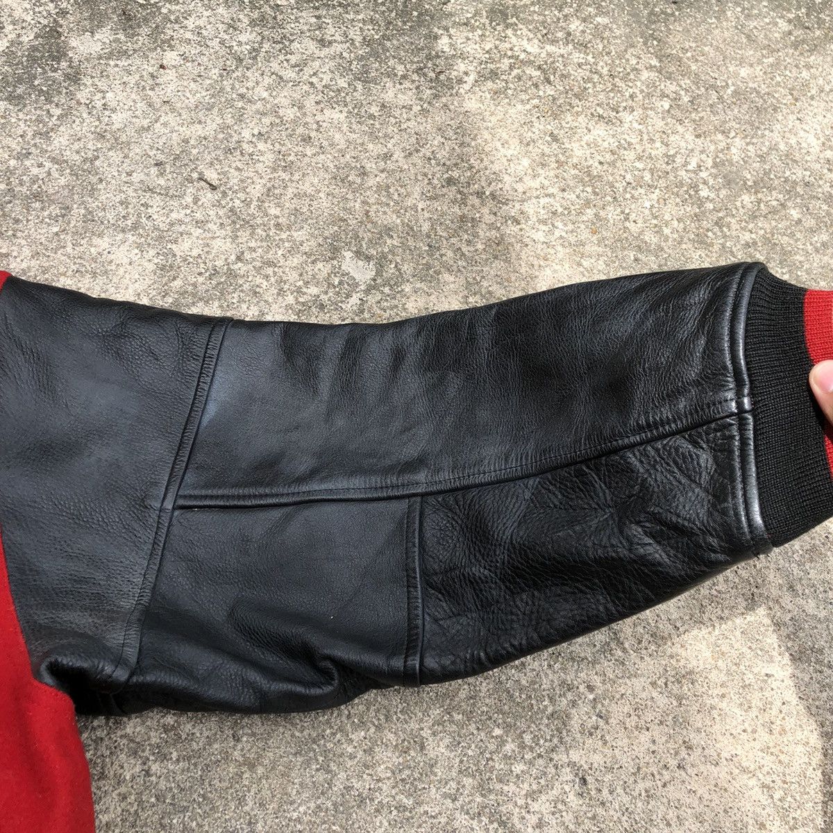 Japanese Brand 🔥Grailed🔥🇯🇵Posh Boy Sleeves Leather Wool Heavy Varsity Jacket Size US XL / EU 56 / 4 - 9 Thumbnail