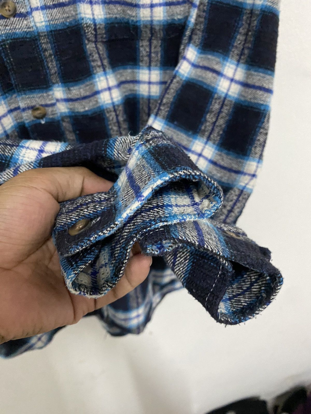 Japanese Brand × Vintage Rare First Down Plaid Tartan Flannel Shirt Size US L / EU 52-54 / 3 - 6 Thumbnail