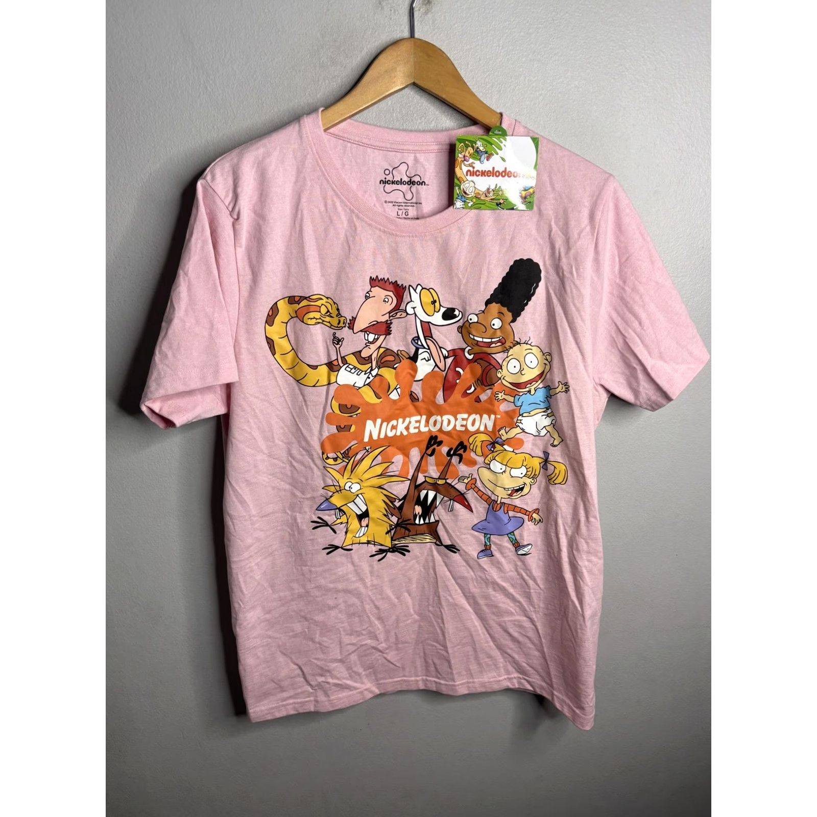 Nickelodeon Nickelodeon Shirt Mens Large Pink Nicktoons Graphic Rugrats Hey Arnold Cartoon Size US L / EU 52-54 / 3 - 2 Thumbnail