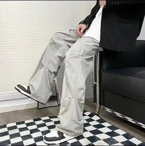Japanese Brand × Vintage beige asymmetric street fashion pants Size US 34 / EU 50 - 4 Thumbnail