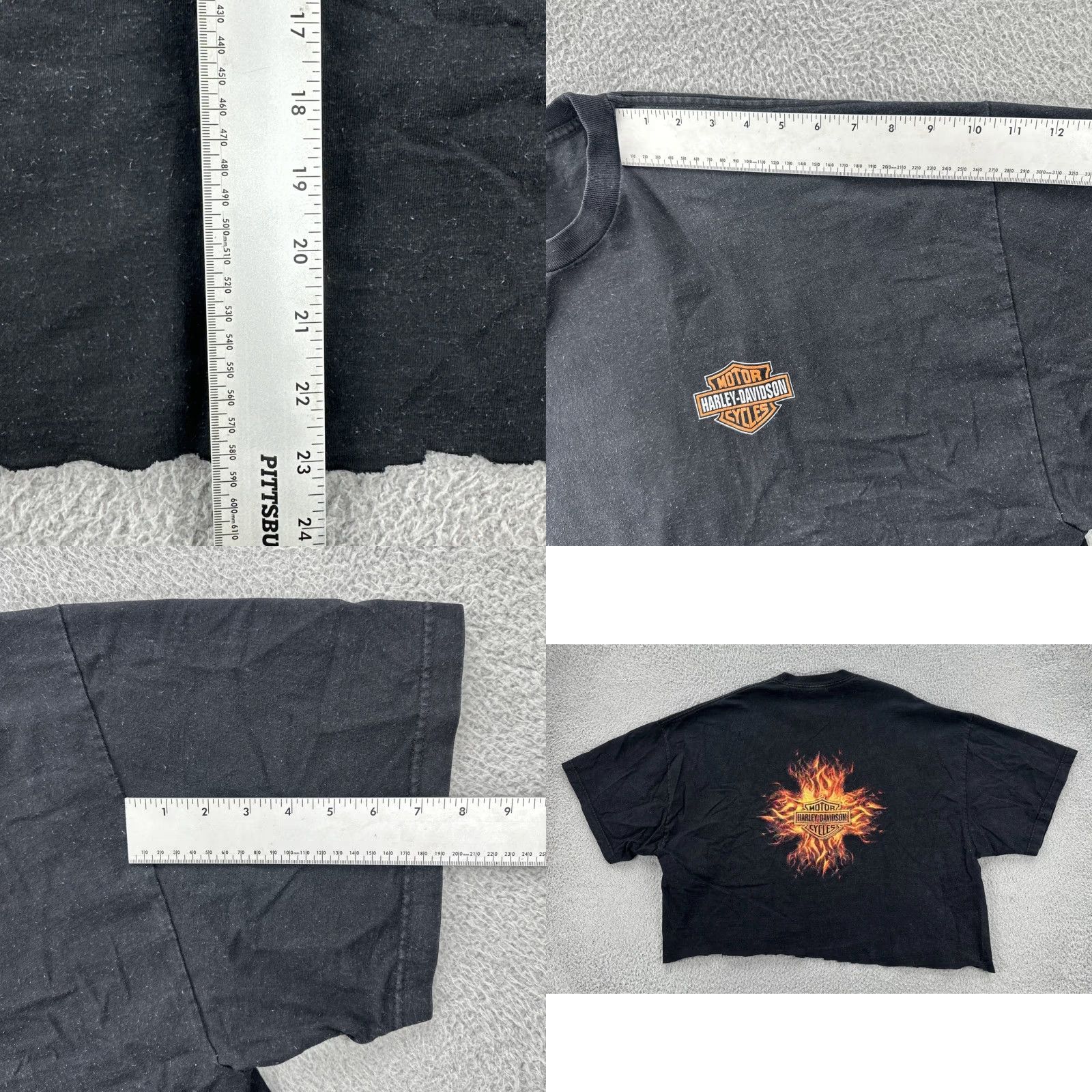 Harley Davidson VINTAGE Harley-Davidson T-Shirt Shirt Cropped Black 3XL Mens Crew Neck Short Sleeve Activewear Apparel Alstyle Size US XXL / EU 58 / 5 - 9 Thumbnail