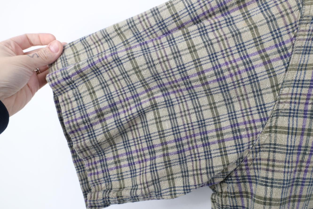 Vintage Vintage 90s Streetwear Linen Blend Baggy Collared Down Shirt Size US XL / EU 56 / 4 - 7 Thumbnail