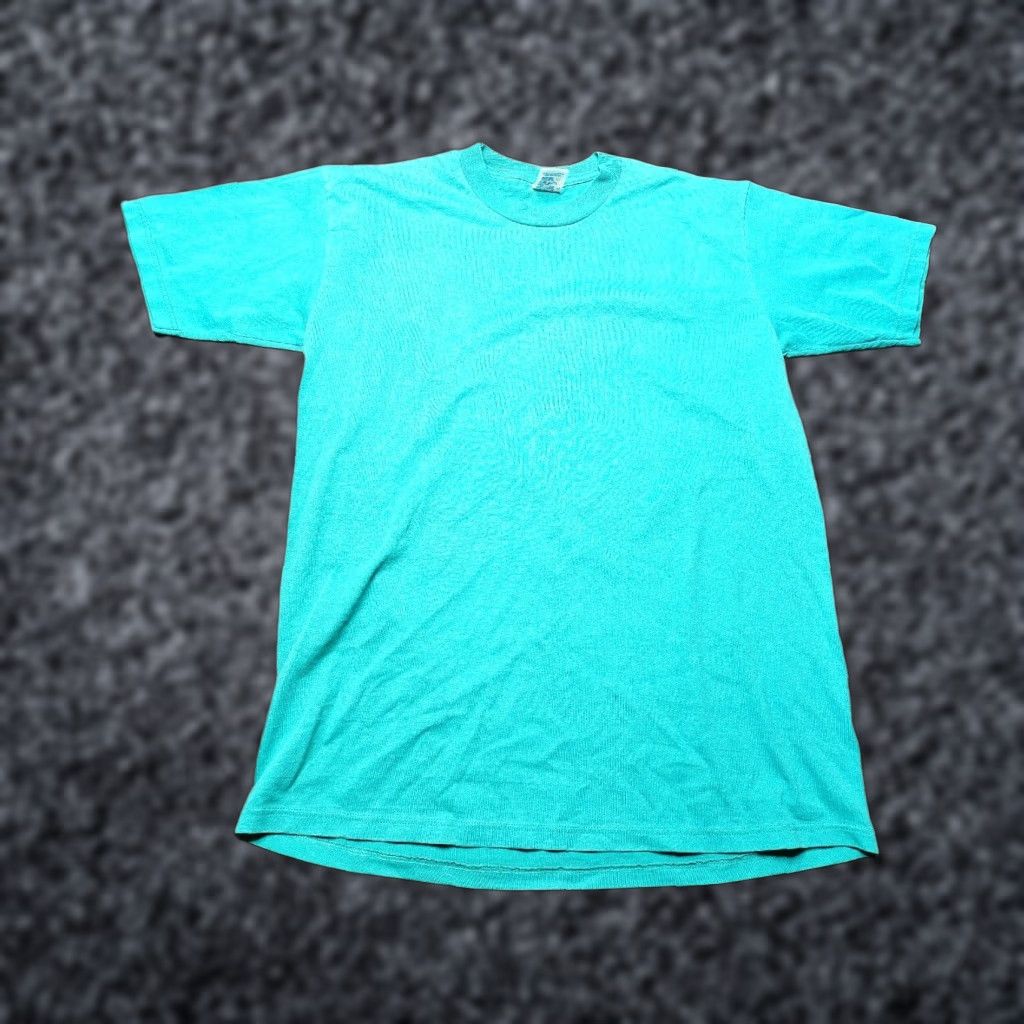 Jerzees VINTAGE Jerzees Green Crewneck T-Shirt L 90s Basic Tee Grunge Mens Size US L / EU 52-54 / 3 - 1 Thumbnail