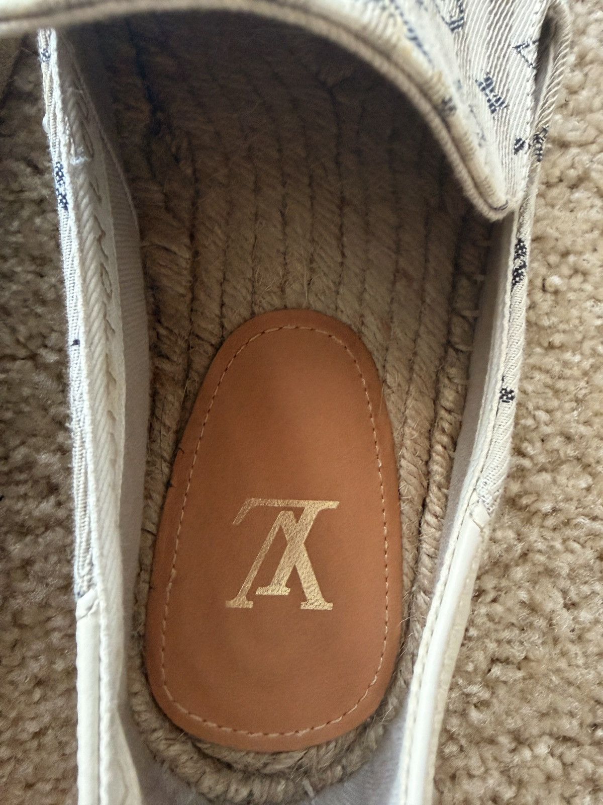 Louis Vuitton White & Beige Bidart Striped Monogram Espadrilles Size US 9.5 / EU 42-43 - 3 Thumbnail
