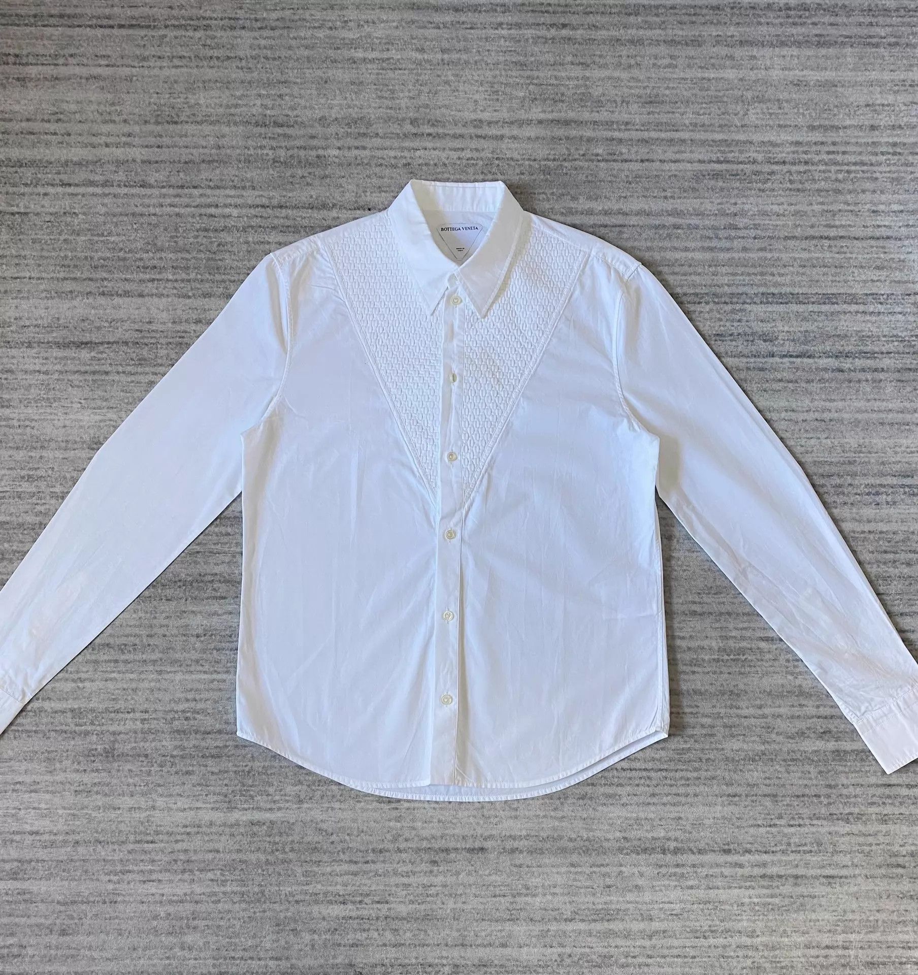Bottega Veneta Bottega Veneta Chest Knit Intrecciato White Shirt Size 46 Size US S / EU 44-46 / 1 - 2 Thumbnail
