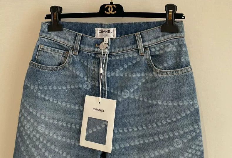 Chanel Chanel 25P light blue pearl straight jeans Size 24" / US 00 / IT 34 - 5 Thumbnail
