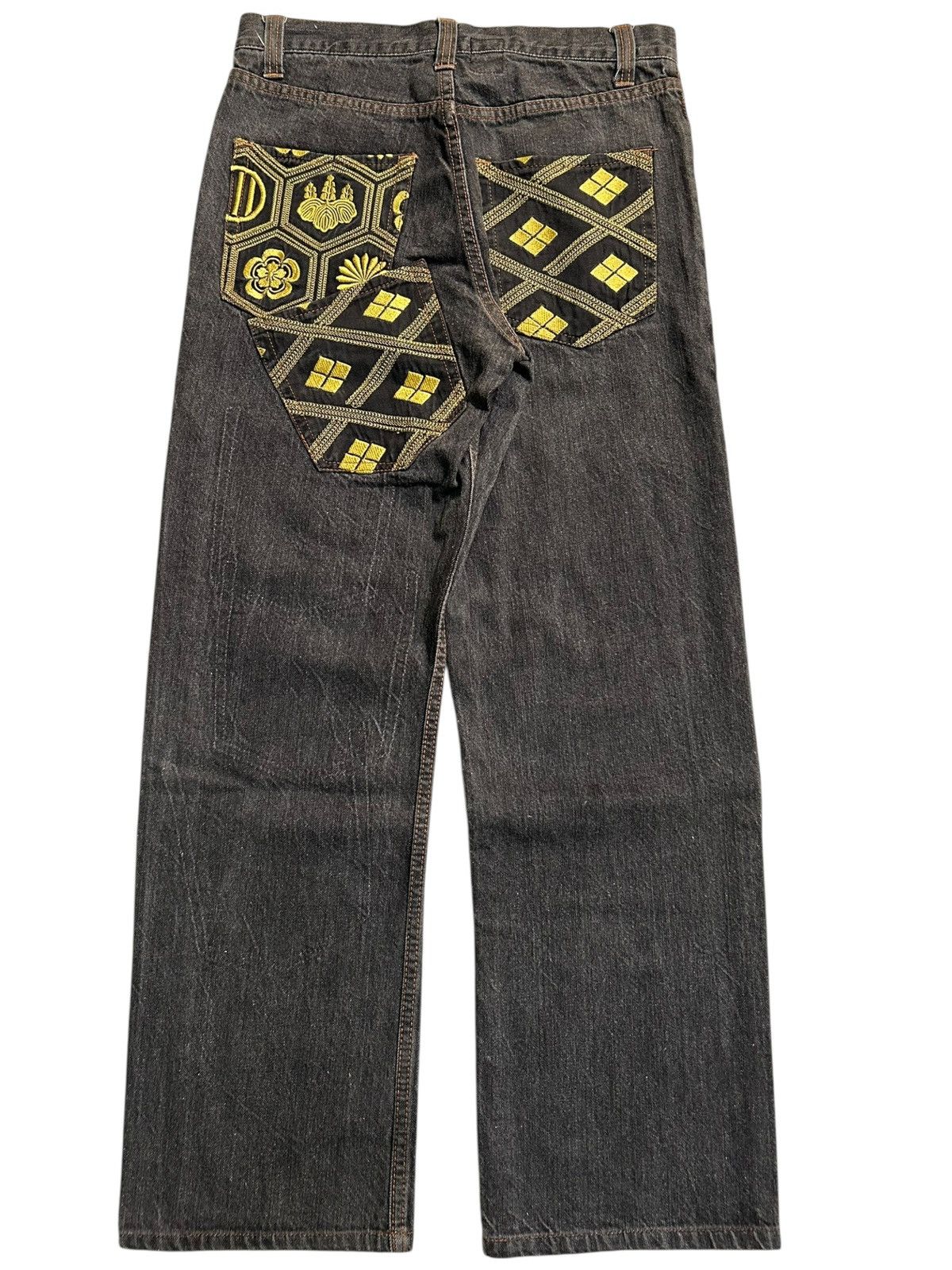 Japanese Brand Karakuri Tamshii Inspired Multi Pocket Denim Jeans Rare Size US 29 - 2 Thumbnail