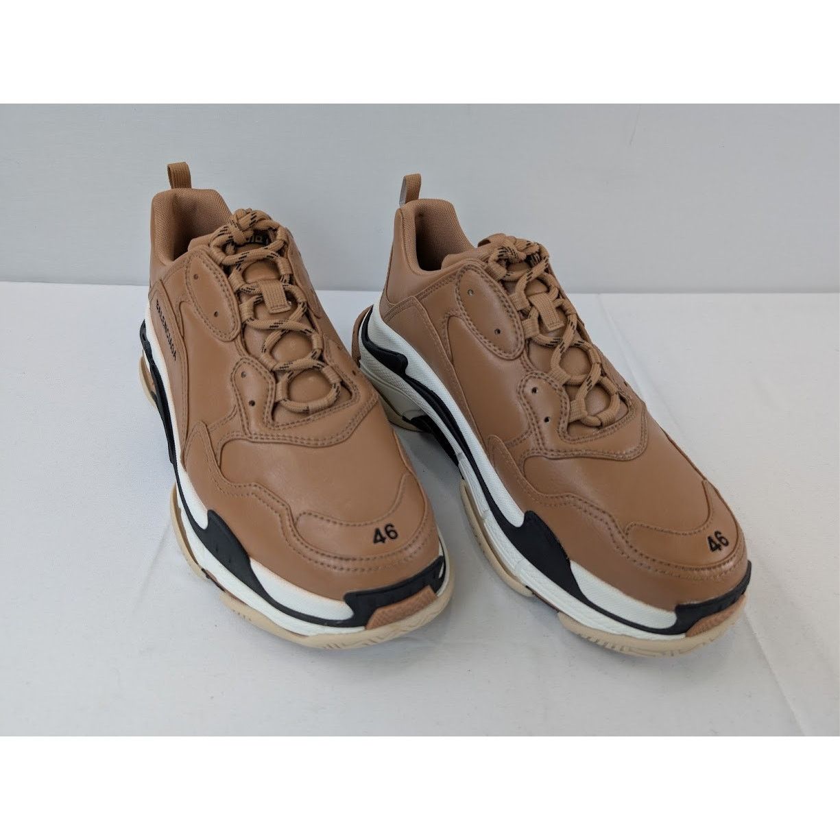 Balenciaga o1rshd1 Triple S Logo Type Sneakers in Nude Beige/Sand Size US 13 / EU 46 - 6 Thumbnail