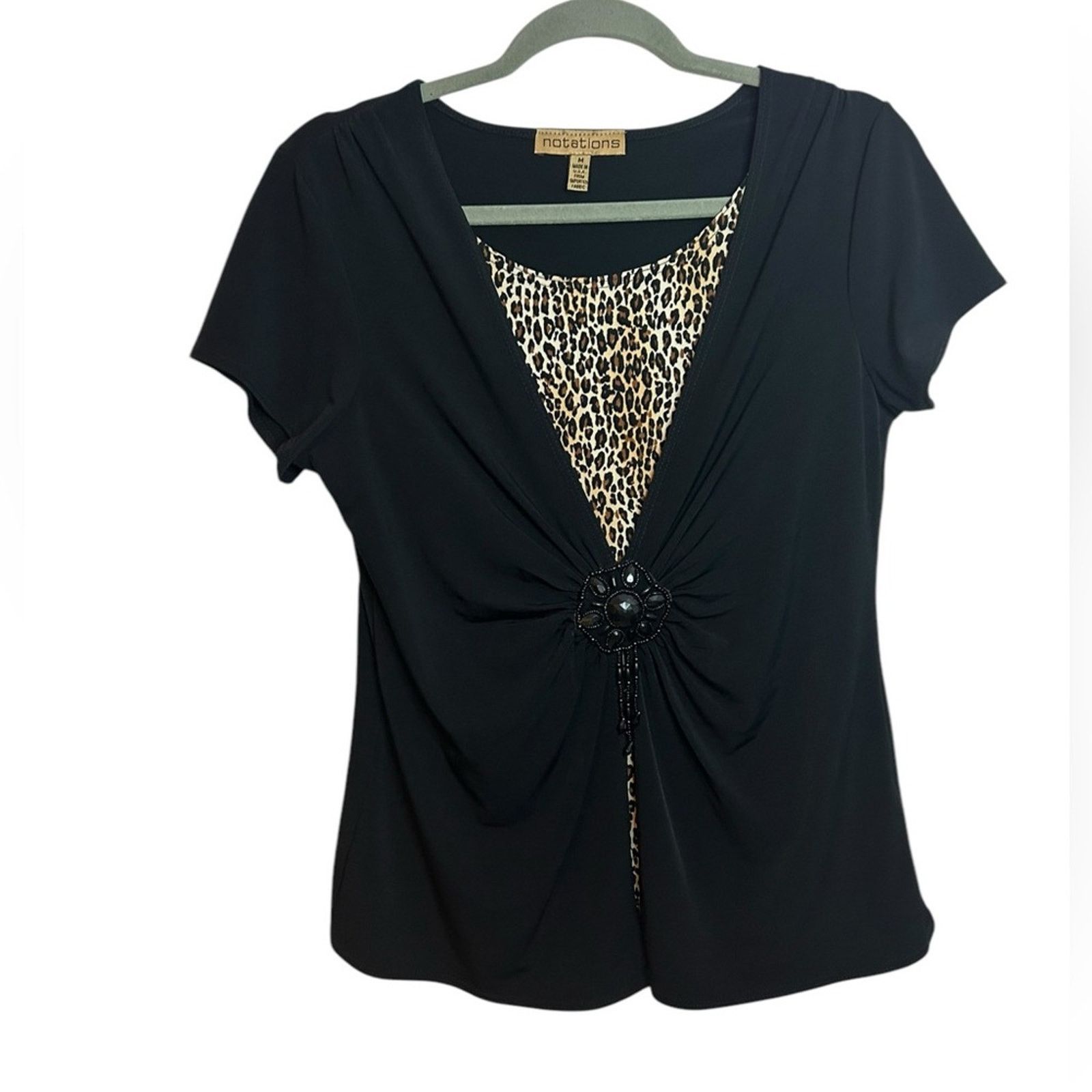Other Notations Beaded Animal Print Y2K Top Size M / US 6-8 / IT 42-44 - 1 Thumbnail