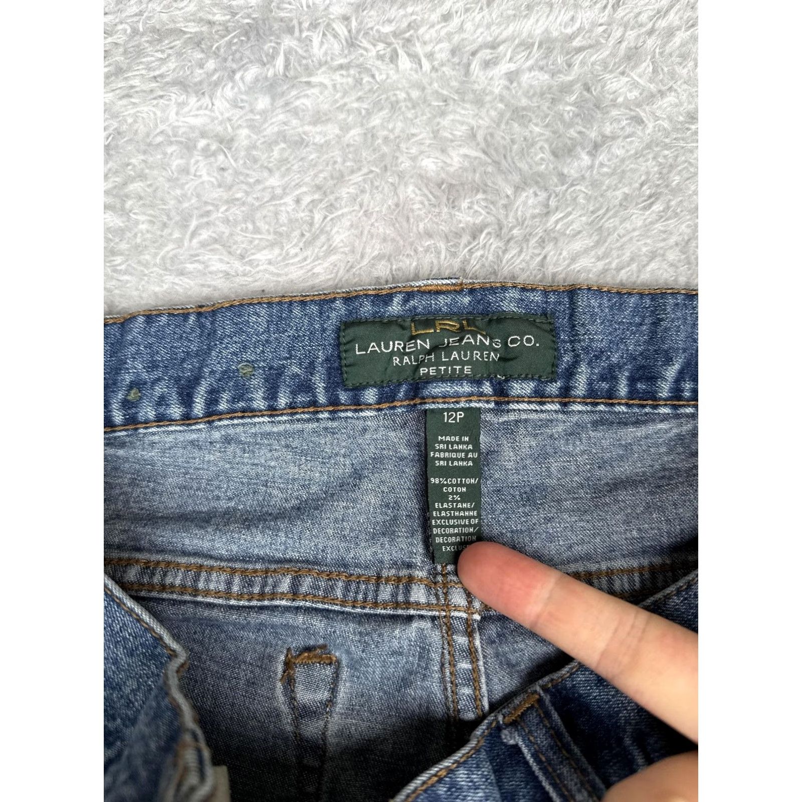 Ralph Lauren Lauren Ralph Lauren Jeans Womens 12P Blue Straight High Rise Stretch 32x26 Denim Size 34" / US 12 / IT 48 - 6 Thumbnail