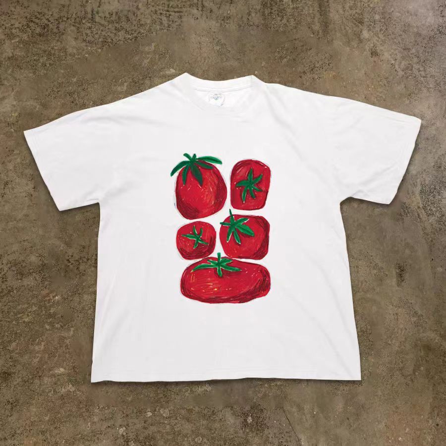 Vintage Tomato print washed vintage loose tee Size US M / EU 48-50 / 2 - 1 Thumbnail