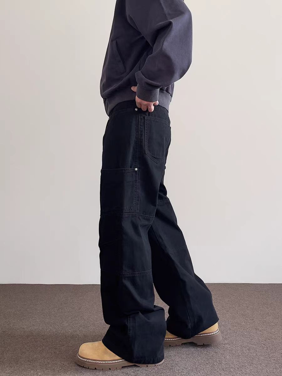Jean Black Riveted Wide-Leg Jeans Size US 30 / EU 46 - 3 Thumbnail