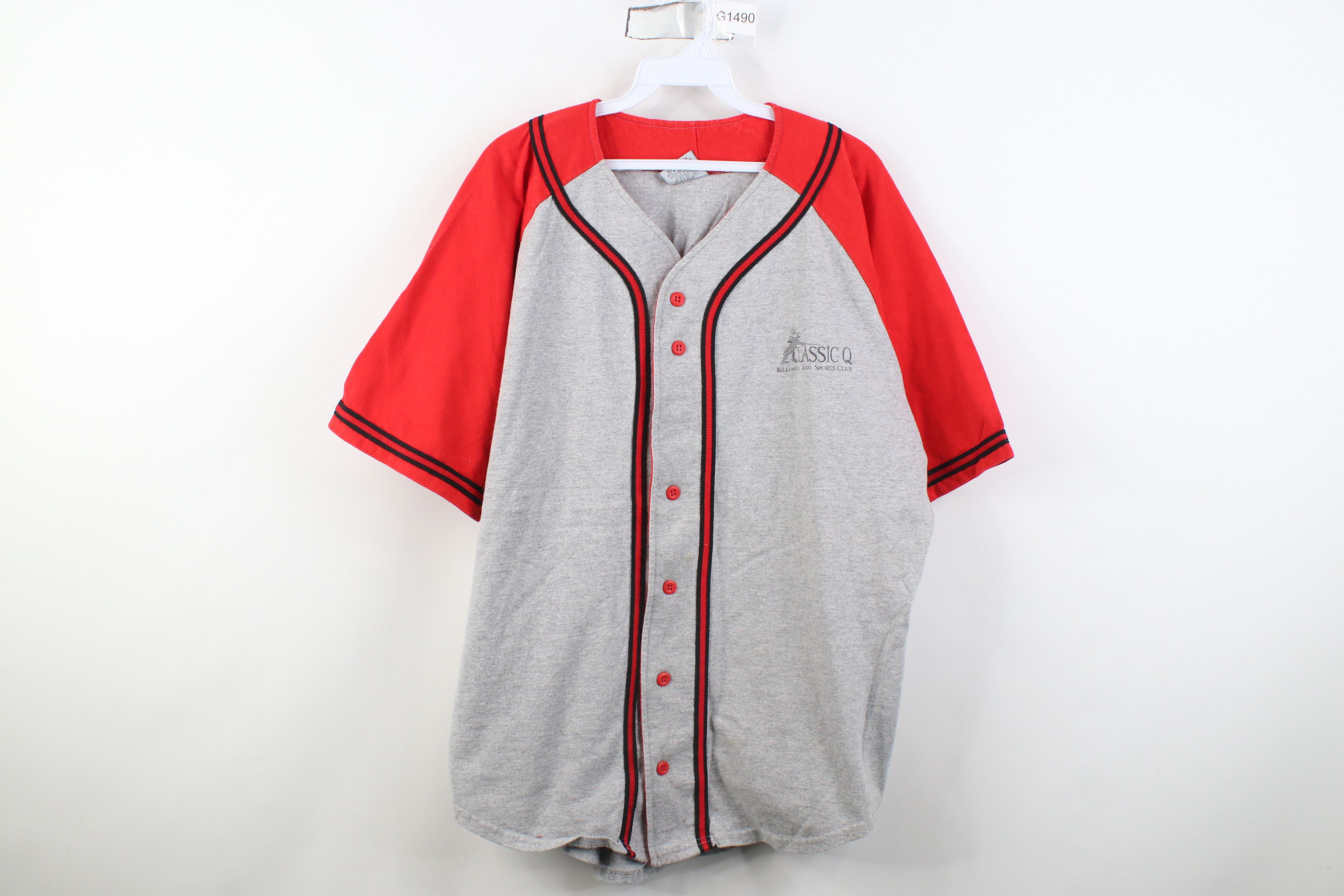 Vintage Vintage 90s Q Billiards Sports Club Baseball Jersey Gray USA Size US L / EU 52-54 / 3 - 1 Thumbnail