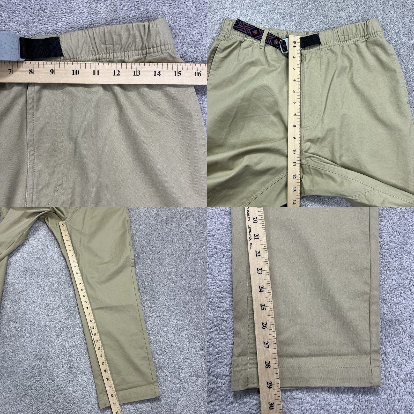 KAVU KAVU Pants Mens Large 29x29 Hiking Belted Gibson Khaki Beige Canvas Classic Outdoor NWT Size US 33 - 10 Thumbnail