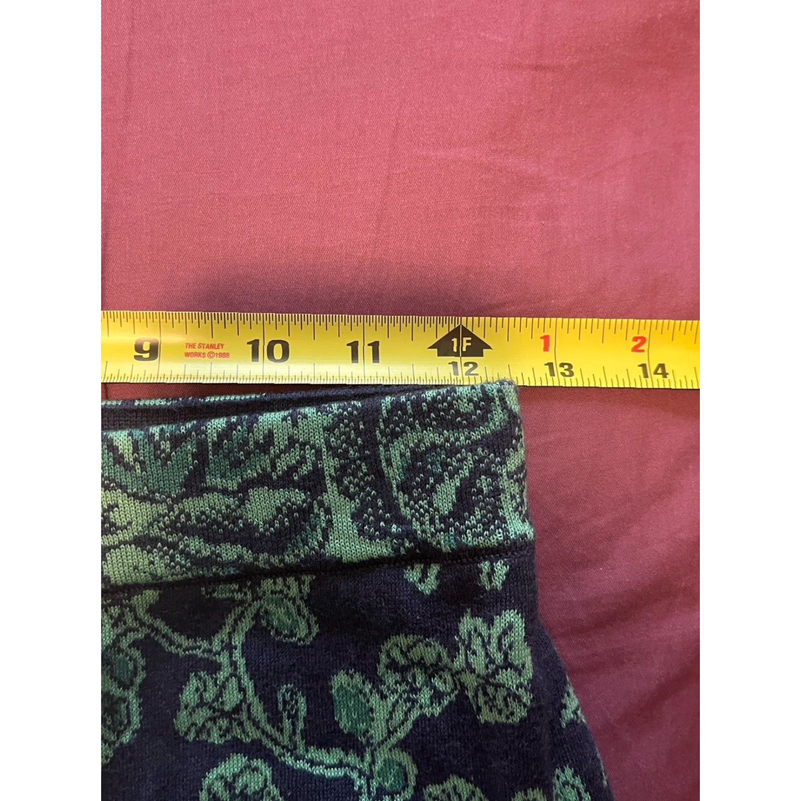 Vintage VINTAGE Peruvian Connection Women’s Skirt XS Midi Floral Knit Pima Cotton Jade Blue Green 90s Size 26" / US 2 / IT 38 - 5 Thumbnail