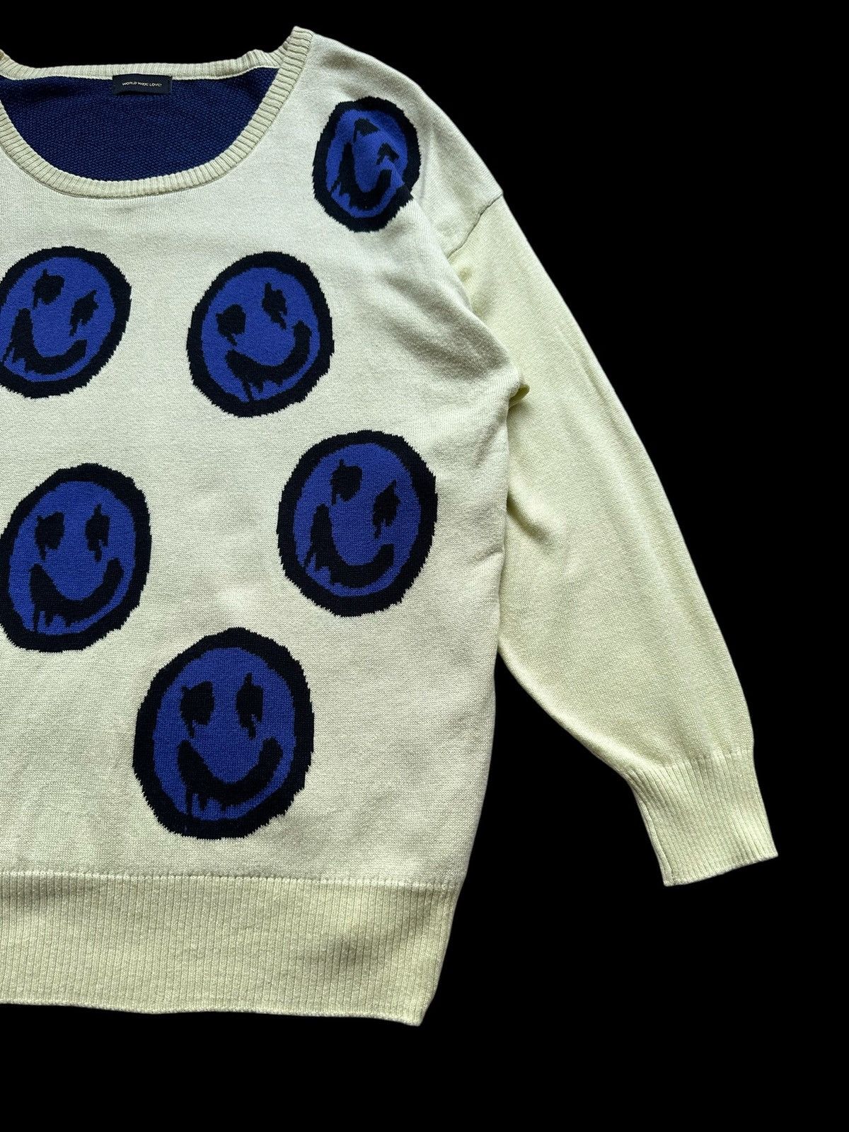 Hysteric Glamour 00's World Wide Love scary smiley knitted sweater Size US L / EU 52-54 / 3 - 4 Thumbnail