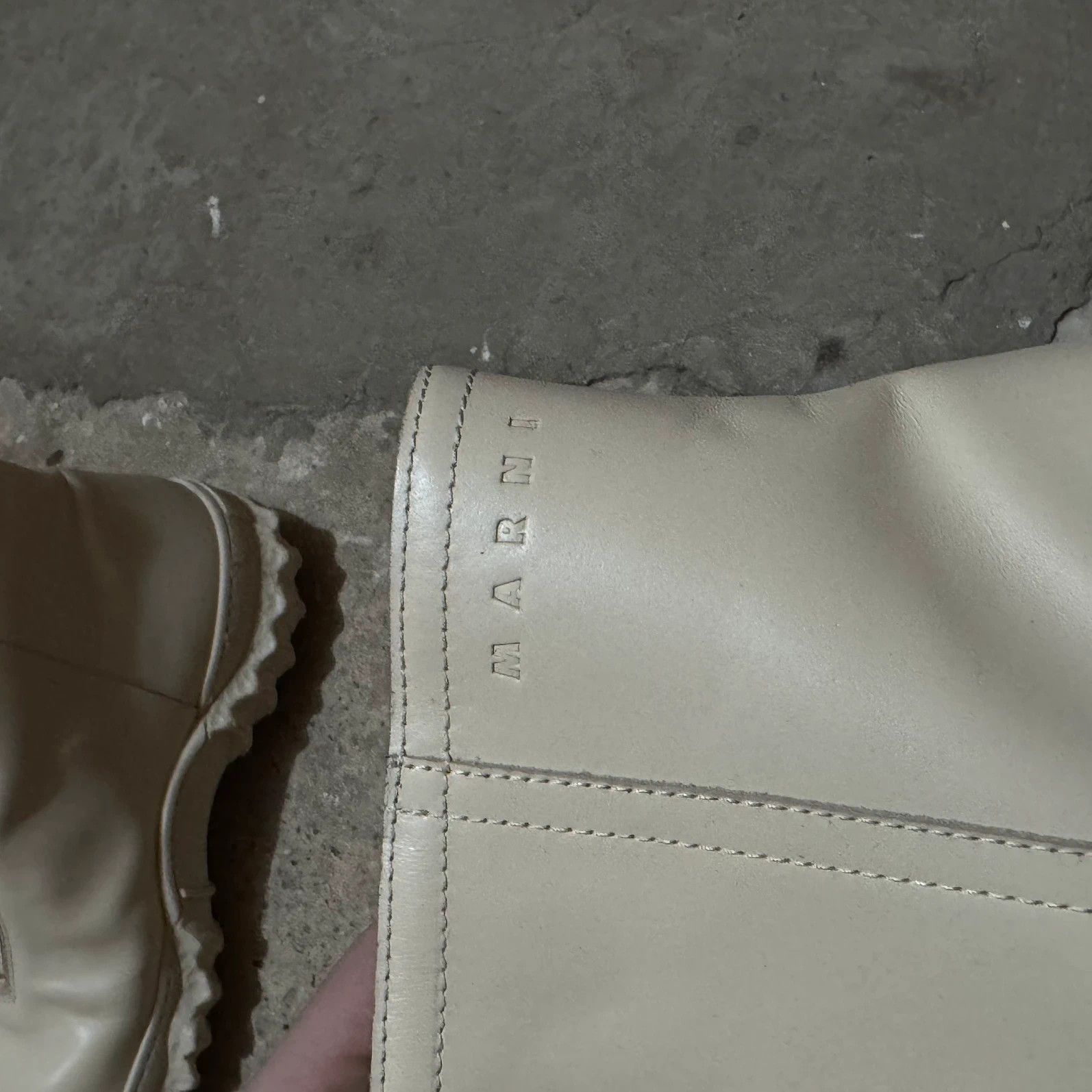 Marni Marni front zip white platform leather ankle boots Size US 8 / IT 38 - 4 Thumbnail