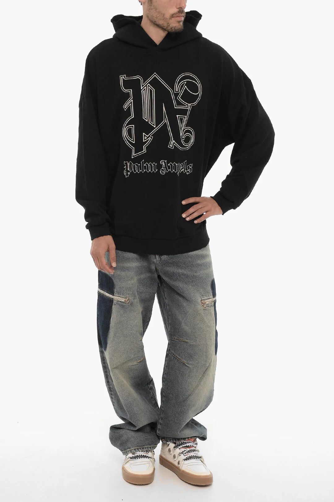 Palm Angels og1mm0326 Brushed Cotton Hoodie in Black Size US L / EU 52-54 / 3 - 4 Thumbnail