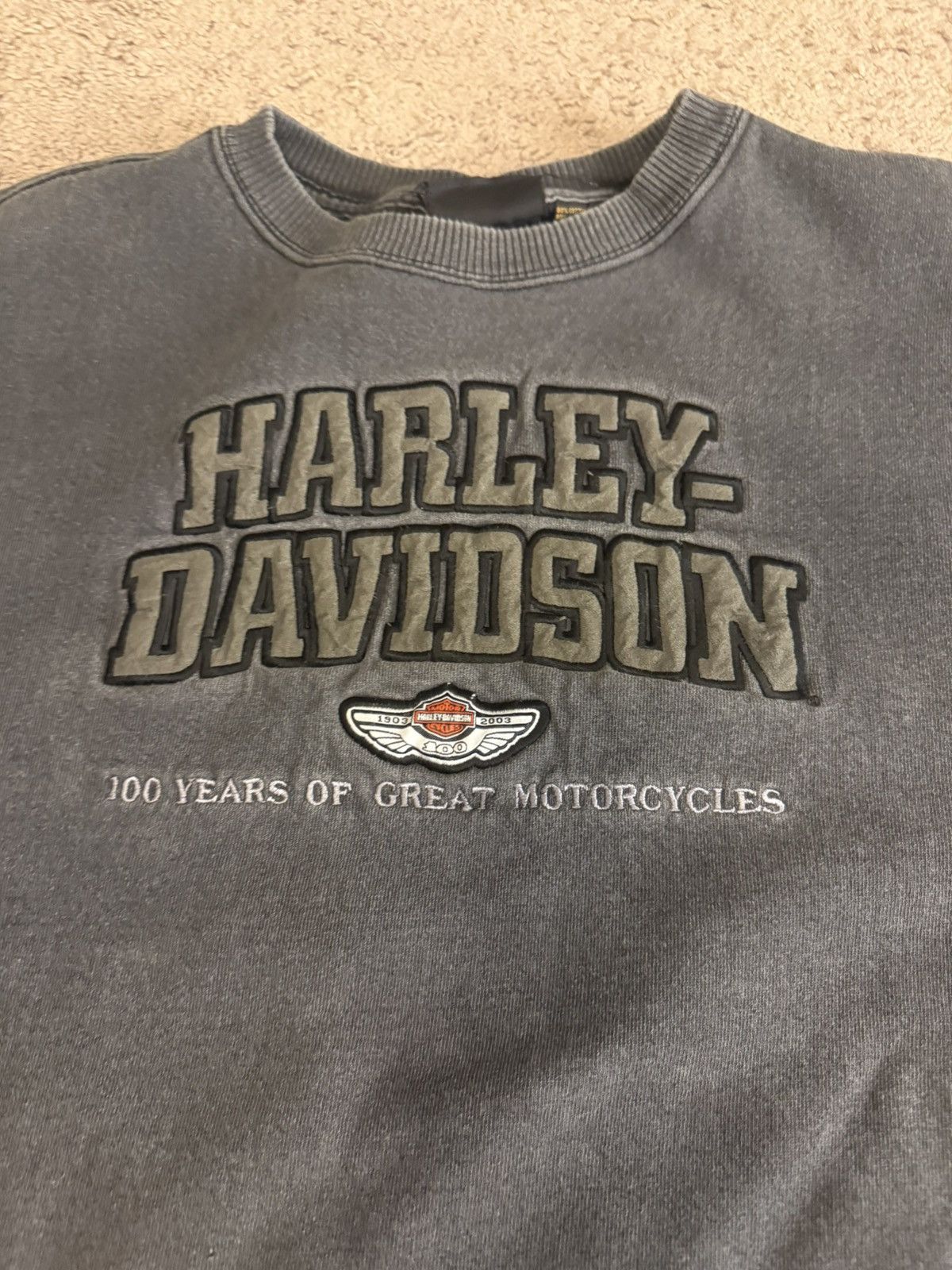 Harley Davidson Vintage 2003 Harley Davidson Cut Sweatshirt Size US XL / EU 56 / 4 - 5 Thumbnail