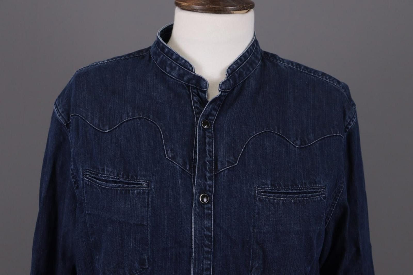 The Kooples The Kooples Sport Fitted Blue Denim Snap Shirt Size L Size L / US 10 / IT 46 - 2 Thumbnail