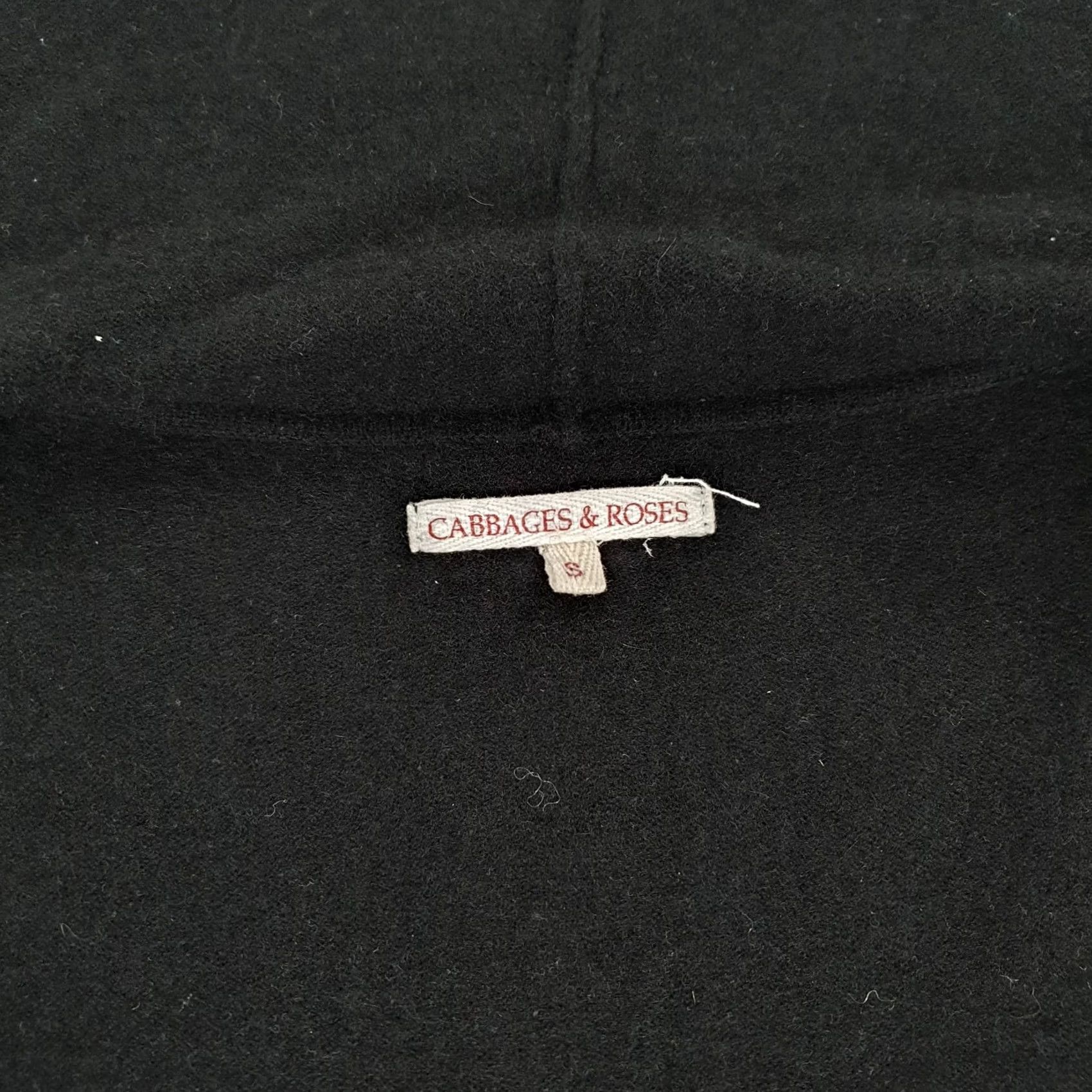 Vintage Cabbages And Roses Cardigan Womens Black Small Hooded 100% Cashmere Knit Crew Neck Long Sleeve Pockets UK Made Vintage No N/A Size S / US 4 / IT 40 - 5 Thumbnail