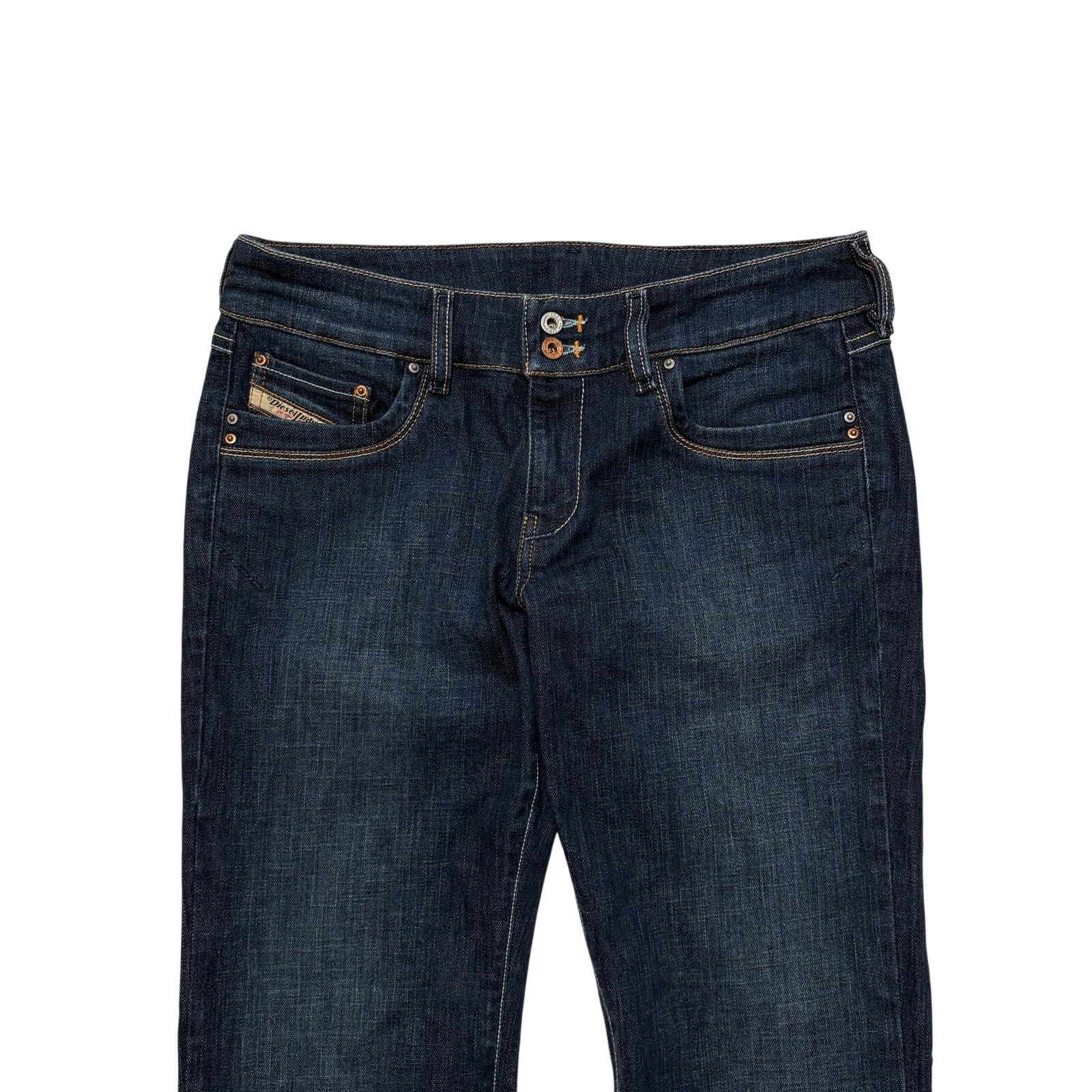 Diesel VTG Y2K 00s Diesel Blue Ronhar Low Rise Flared Denim Jeans Size 30" / US 8 / IT 44 - 2 Thumbnail