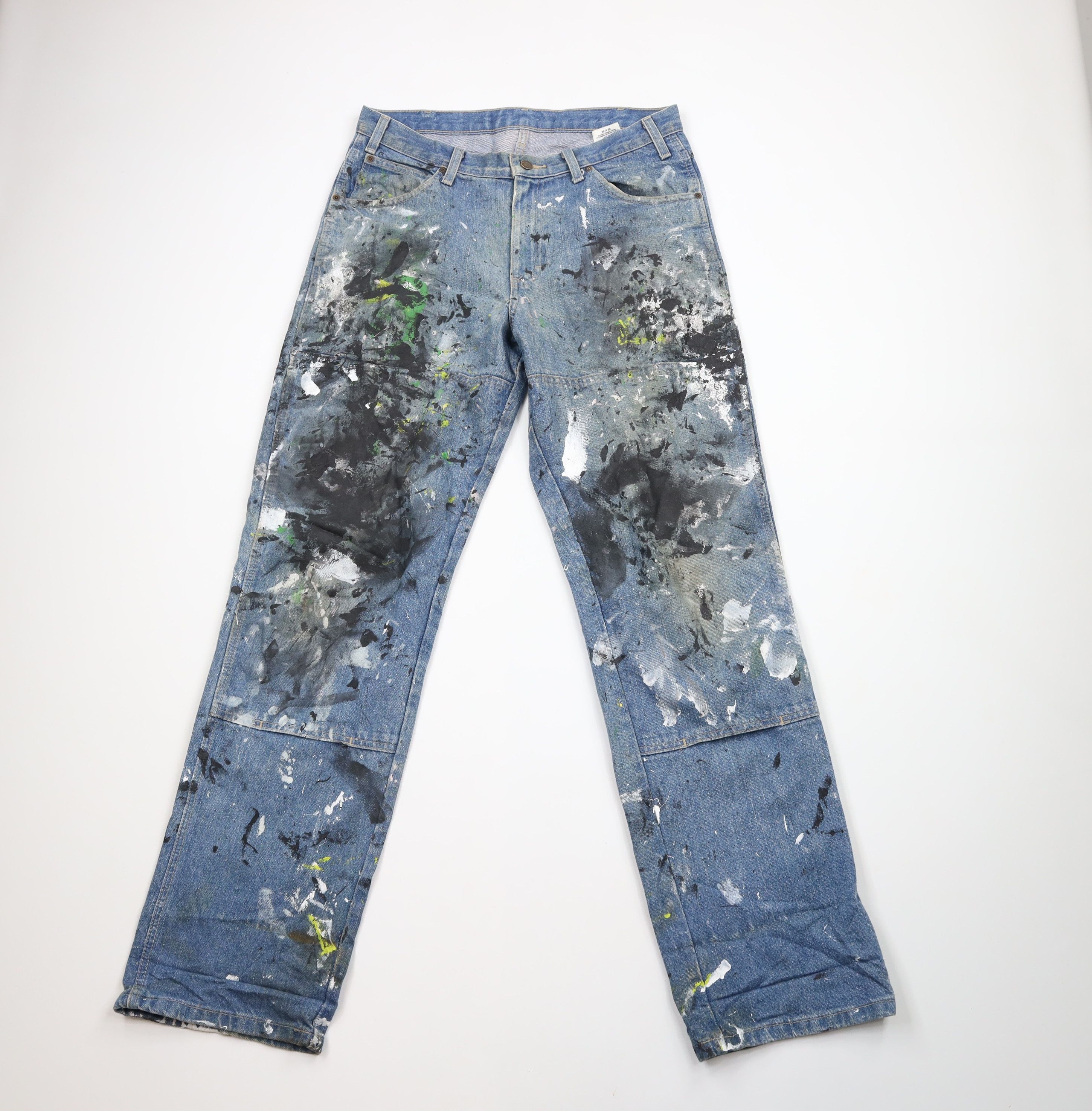 Vintage Dickies Wide Leg Double Knee Dungaree Denim Jeans