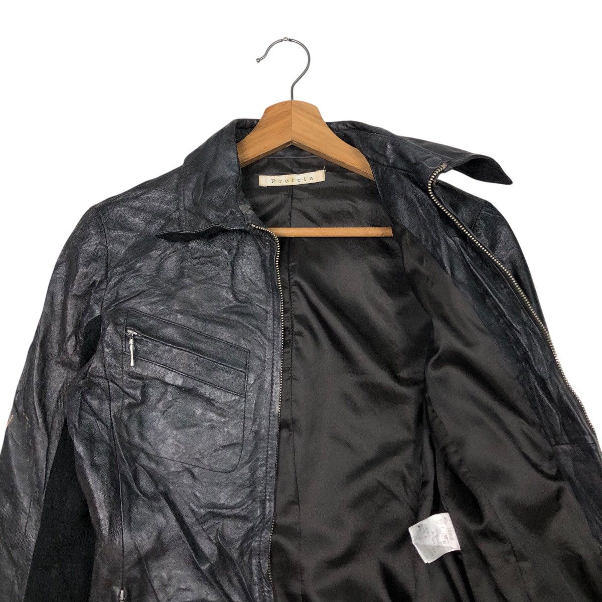 Japanese Brand 📌Vintage Soft Leather Biker Jacket Protein Cafe Racer Size M / US 6-8 / IT 42-44 - 13 Thumbnail