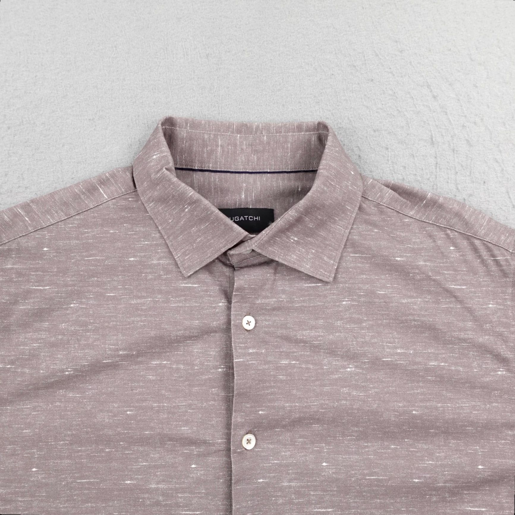 BUGATCHI Bugatchi Shirt Mens Large Gray Heather 8 Way Stretch Button Up Performance Flex Shirt Mens Large Gray Heather 8 Way Stretch Button Up Size US L / EU 52-54 / 3 - 2 Thumbnail