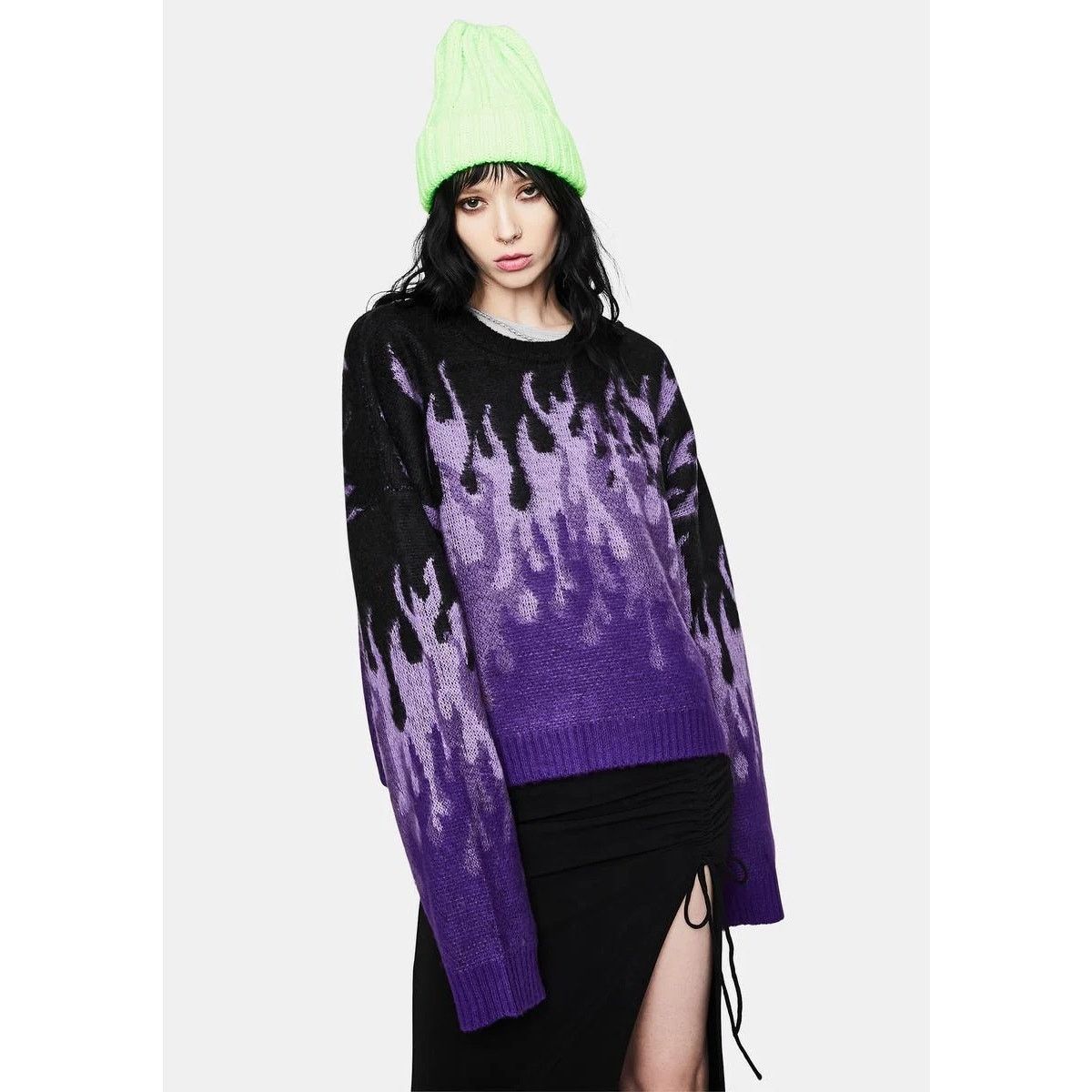 The Ragged Priest RARE Ragged Priest Warm Purple Flames Sweater Size XS / US 0-2 / IT 36-38 - 7 Thumbnail