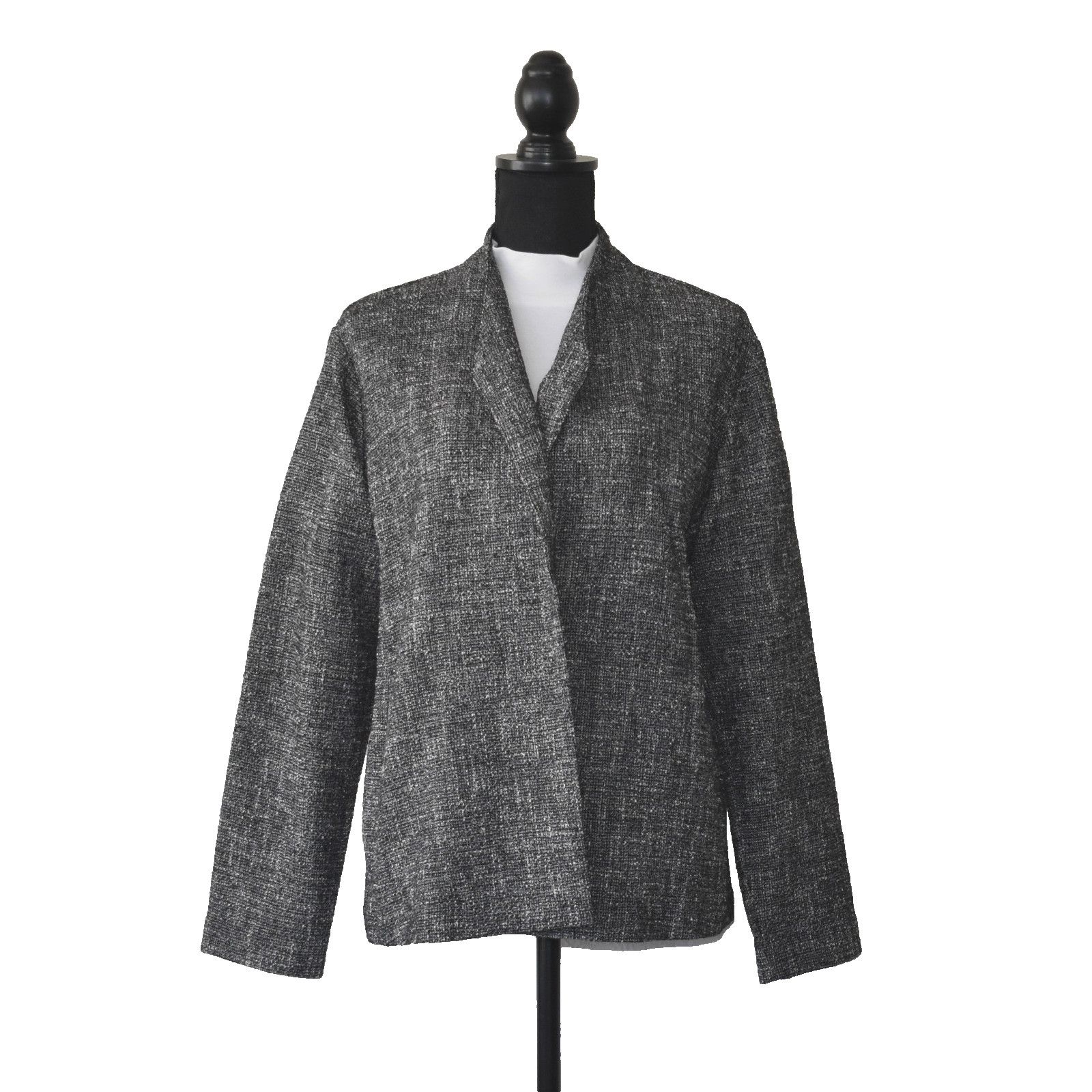Eileen Fisher EILEEN FISHER Textured Tweed Open Front Jacket Size M Size M / US 6-8 / IT 42-44 - 2 Thumbnail