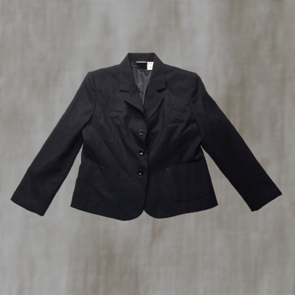 Vintage Kim Rogers Jacket Womens Petite Black Lined Button Closure Adult 8P Long Sleeve Jacket (Fall Spring Summer) Size M / US 6-8 / IT 42-44 - 1 Thumbnail