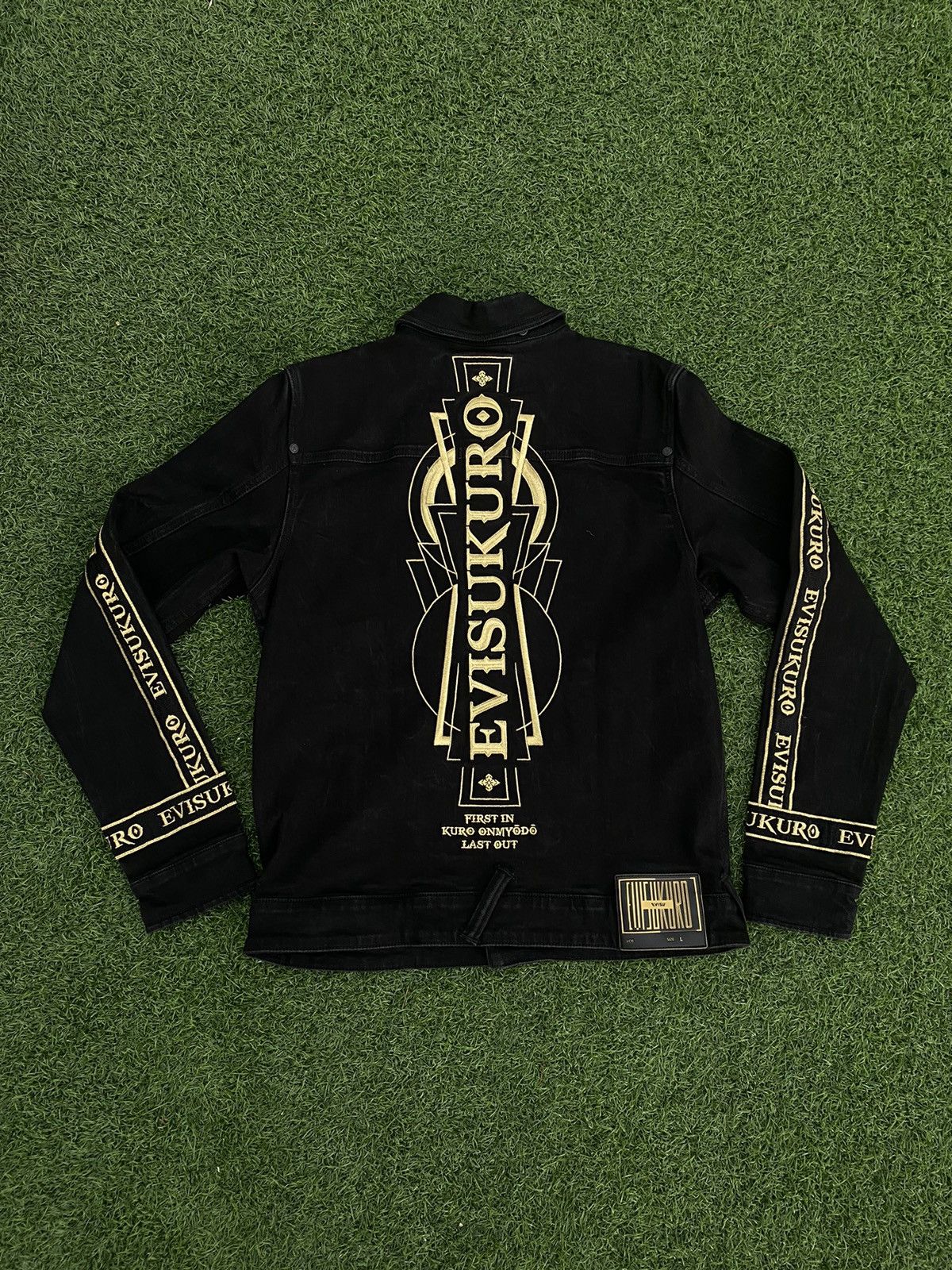 Evisu EVISUKURO GOLD SEA GULL BLACK DENIM JACKET Size US L / EU 52-54 / 3 - 6 Thumbnail