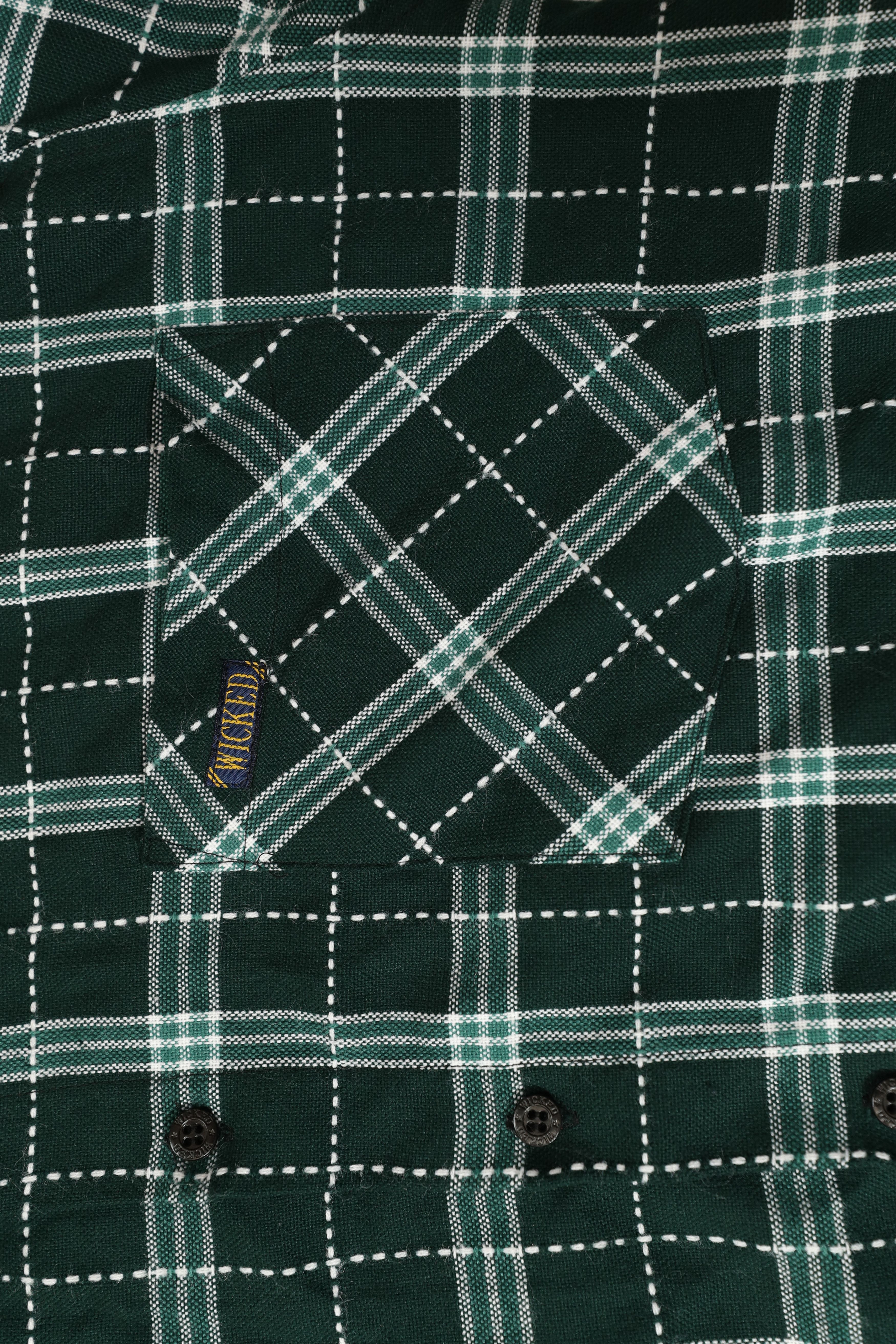 Vintage Wicked Vintage Green Short Sleeve Flannel (L) Size US L / EU 52-54 / 3 - 4 Thumbnail