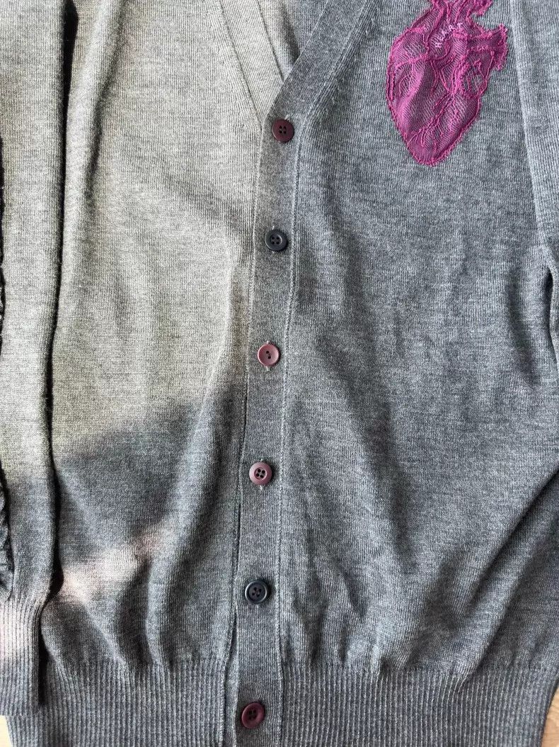 Undercover Undercover 13AW Heart Embroidered Lace Knit Cardigan shirt Size US M / EU 48-50 / 2 - 5 Thumbnail