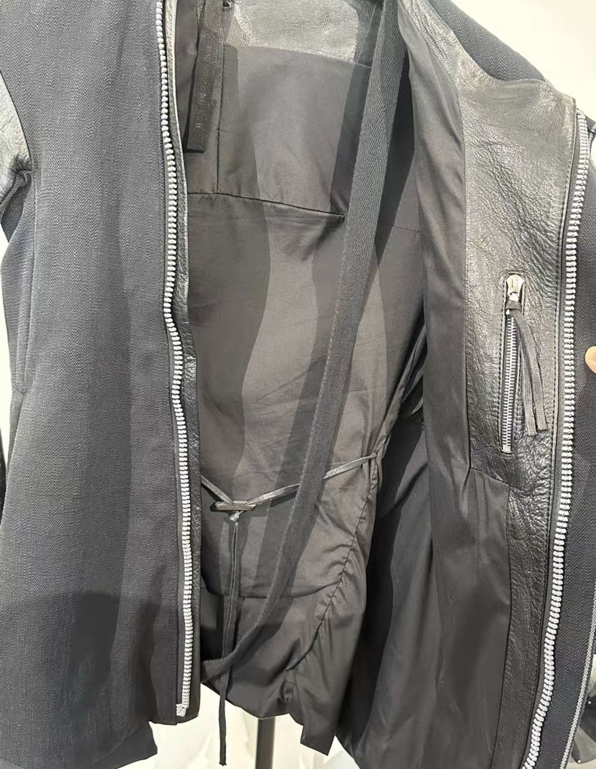 11 By Boris Bidjan Saberi 11ByBBS Mainline Leather & Denim Patchwork Jacket Size US S / EU 44-46 / 1 - 6 Thumbnail
