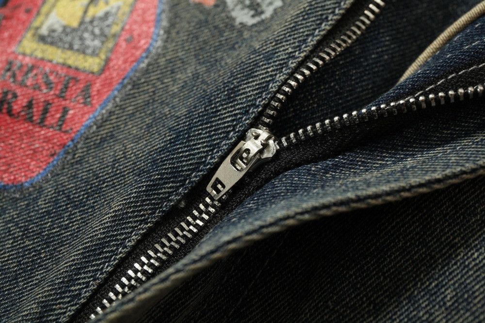 Japanese Brand × Jean Fake two-piece irregular camouflage distressed denim shorts Size US 32 / EU 48 - 4 Thumbnail